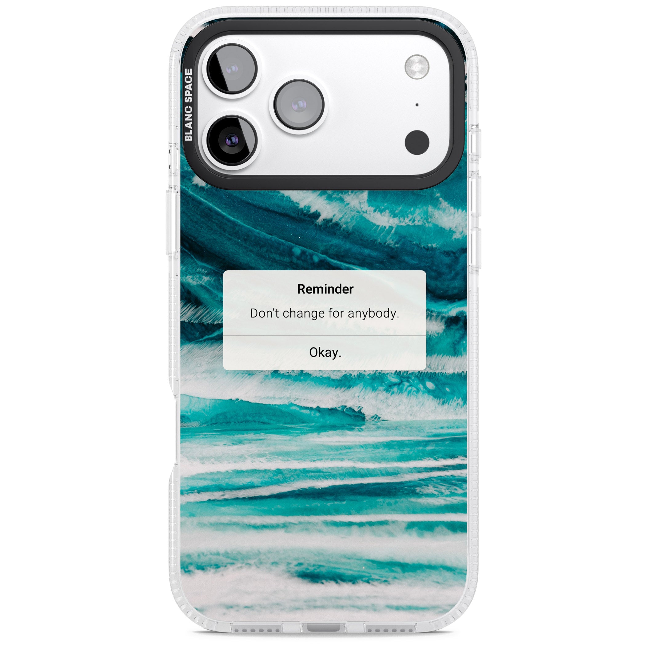 Ocean Vibe Reminder iPhone 17 Pro Impact Air Clear Phone Case
