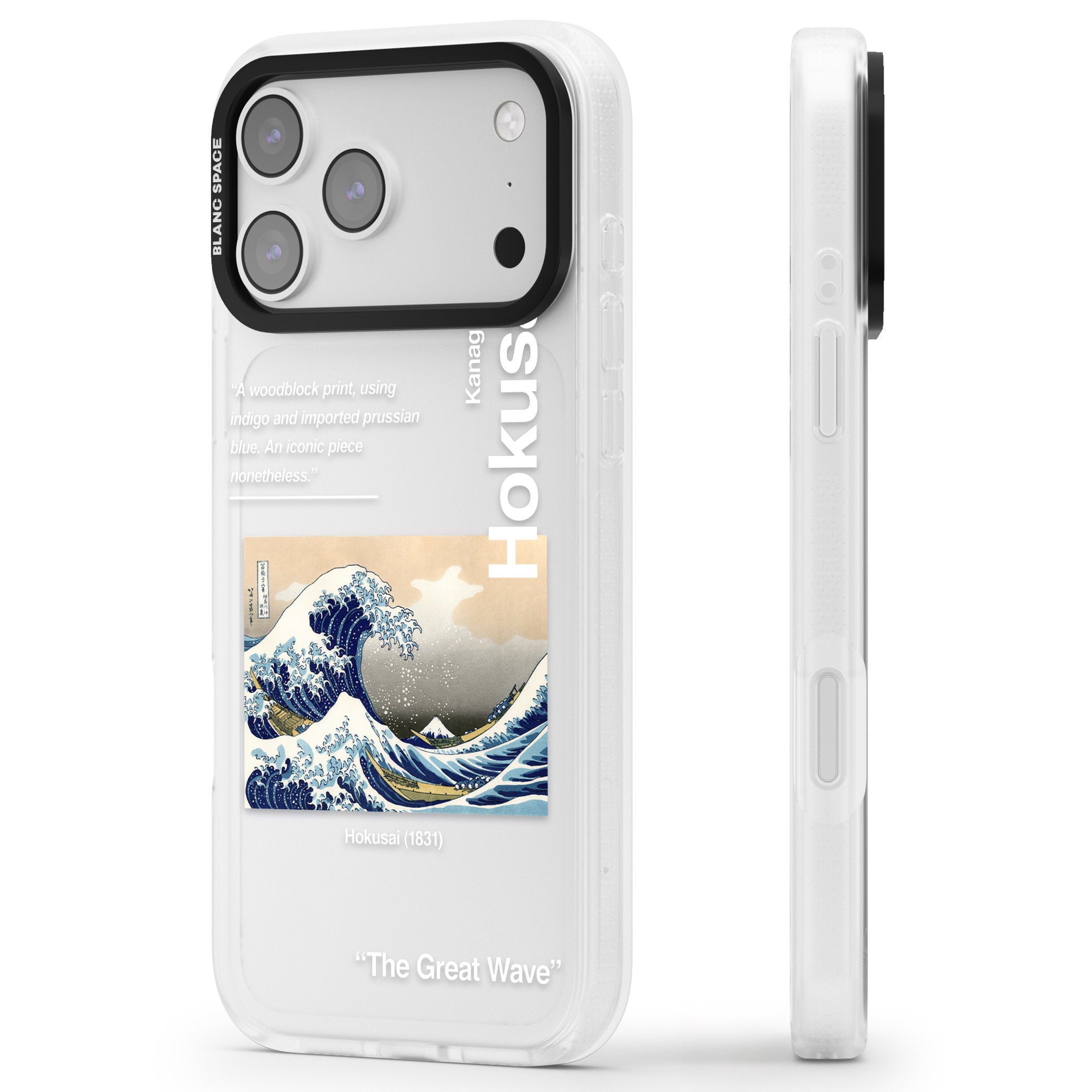 The Great Wave iPhone 17 Pro Impact Air Clear Phone Case Side Profile