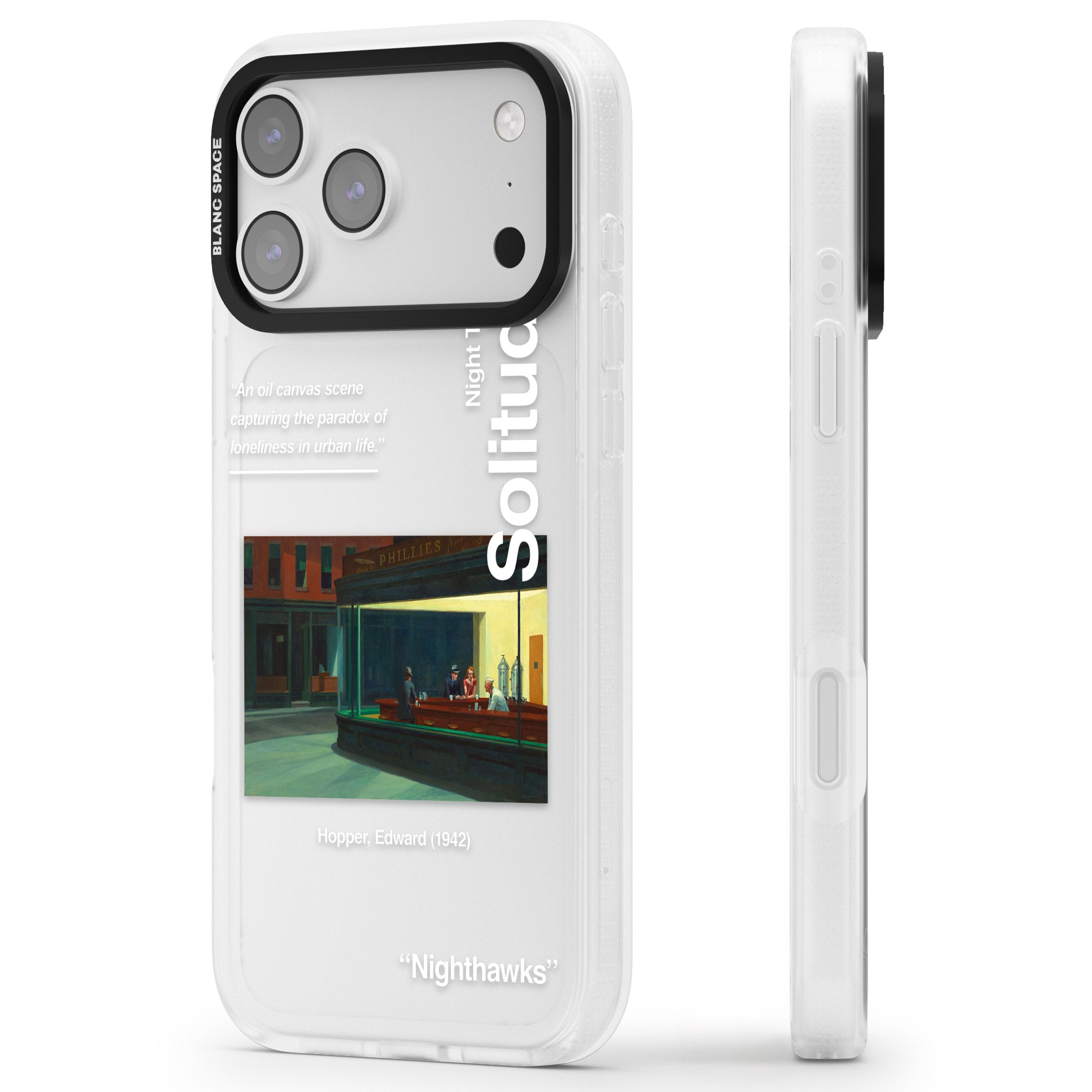 Nighthawks iPhone 17 Pro Impact Air Clear Phone Case Side Profile