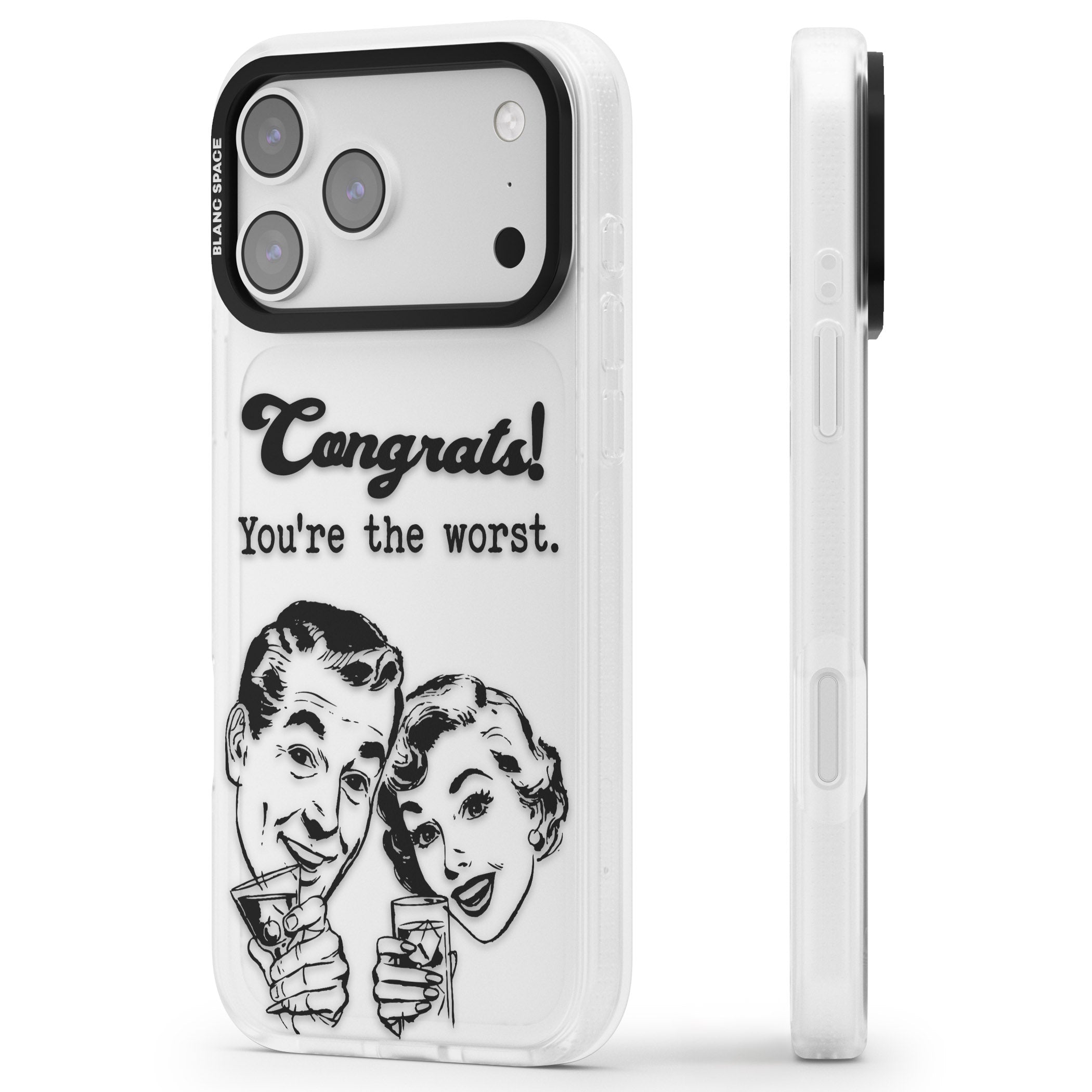 Congrats Youre The Worst iPhone 17 Pro Impact Air Clear Phone Case Side Profile