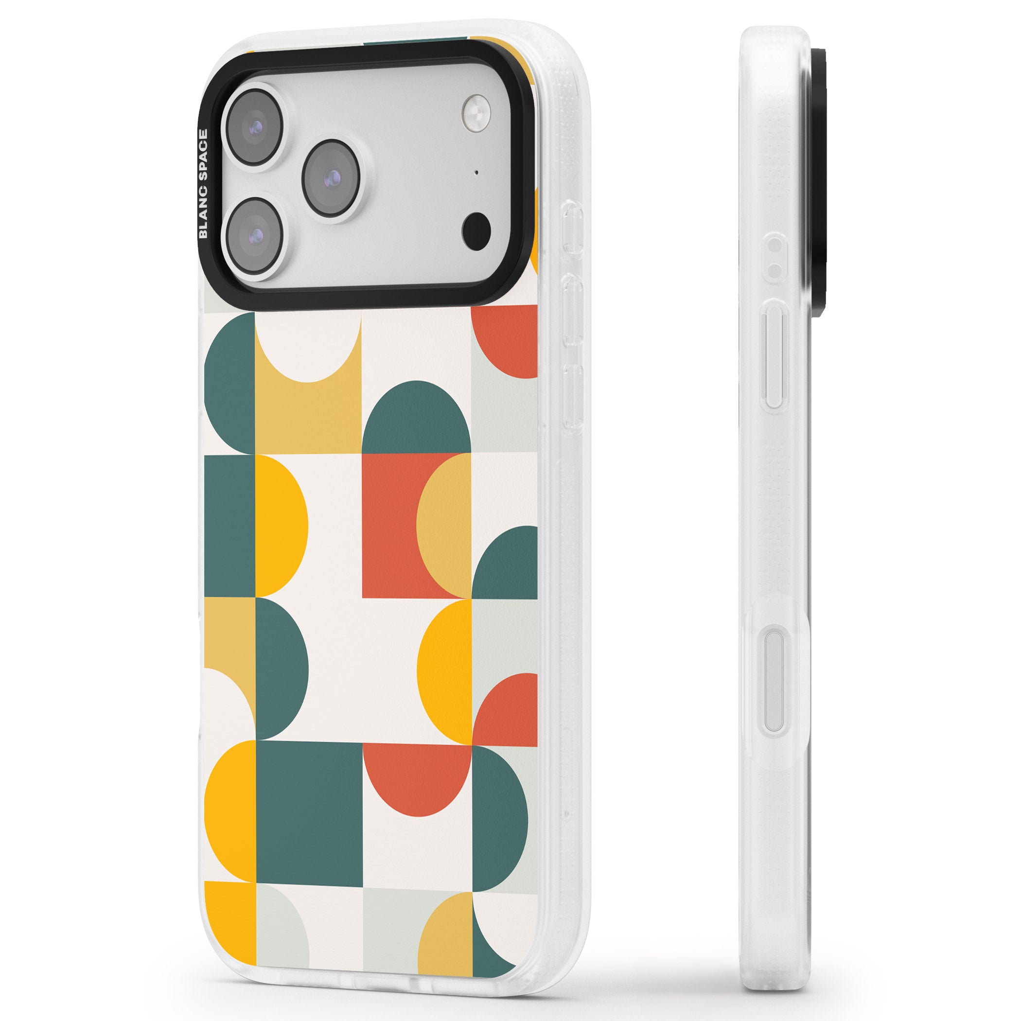 Retro Color Blocks iPhone 17 Pro Impact Air Clear Phone Case Side Profile