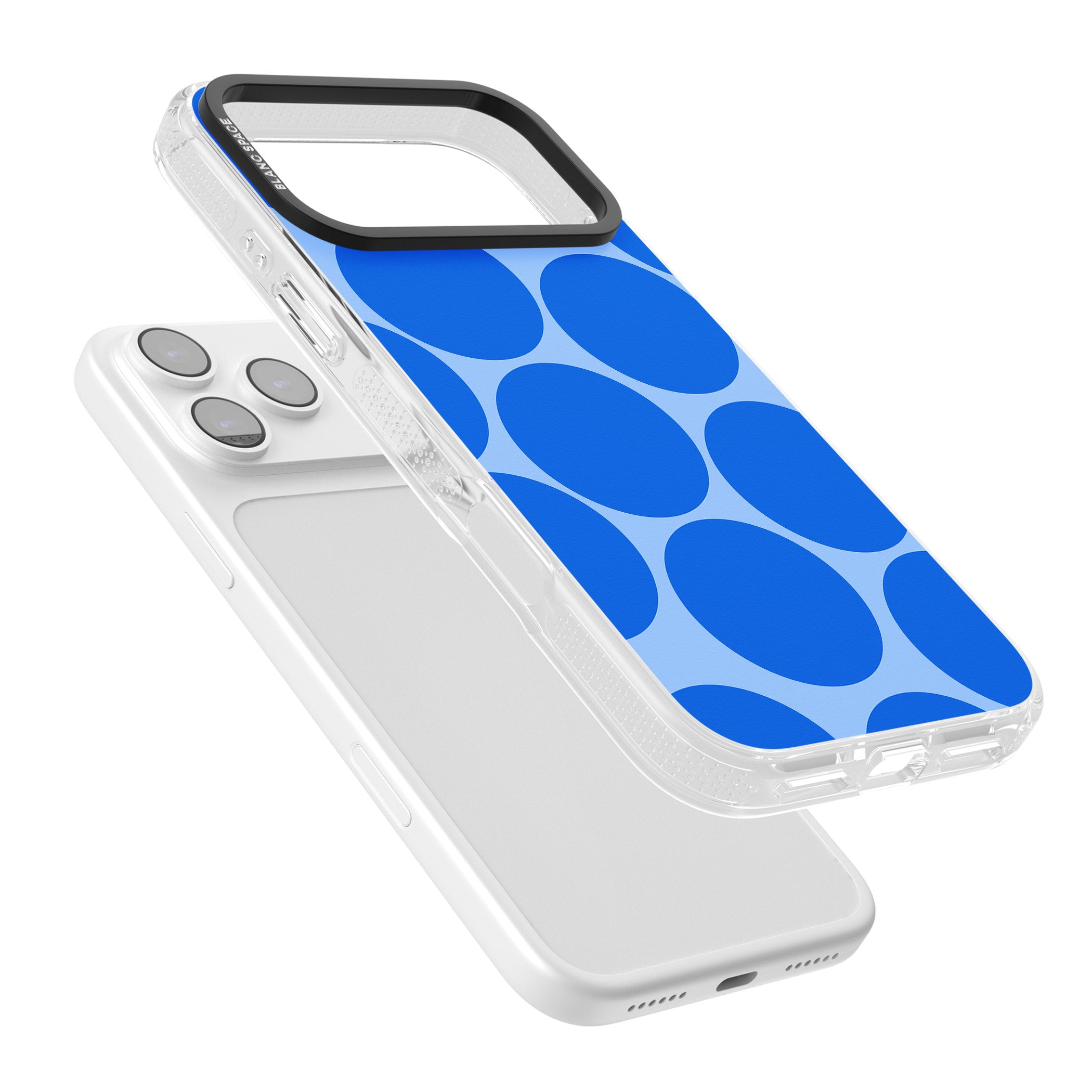 Retro Blue Dot iPhone 17 Pro Impact Air Clear Phone Case Colours