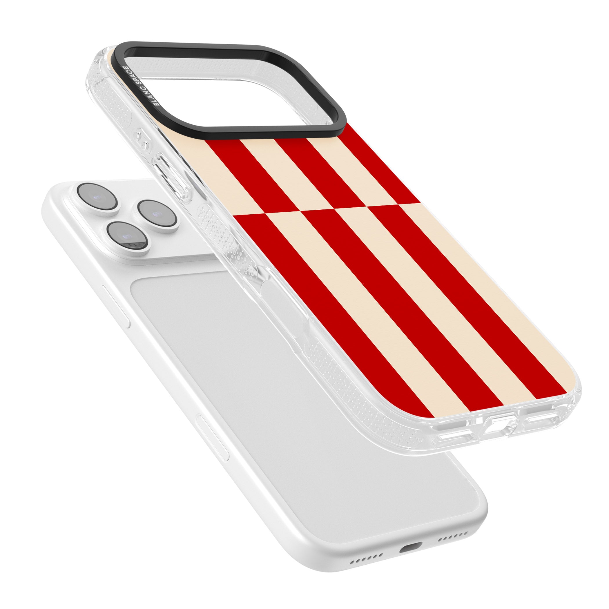 Retro Red Stripes iPhone 17 Pro Impact Air Clear Phone Case Colours