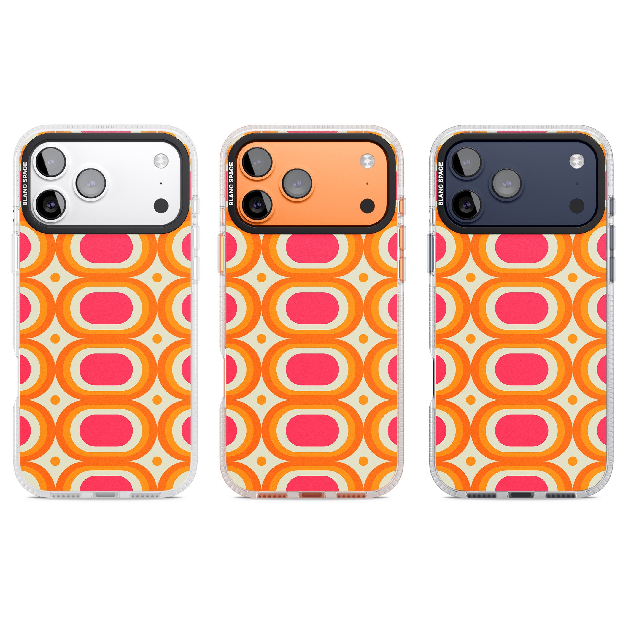 Groovy 60S Shape Pattern iPhone 17 Pro Impact Air Clear Phone Case APT Impact Protection