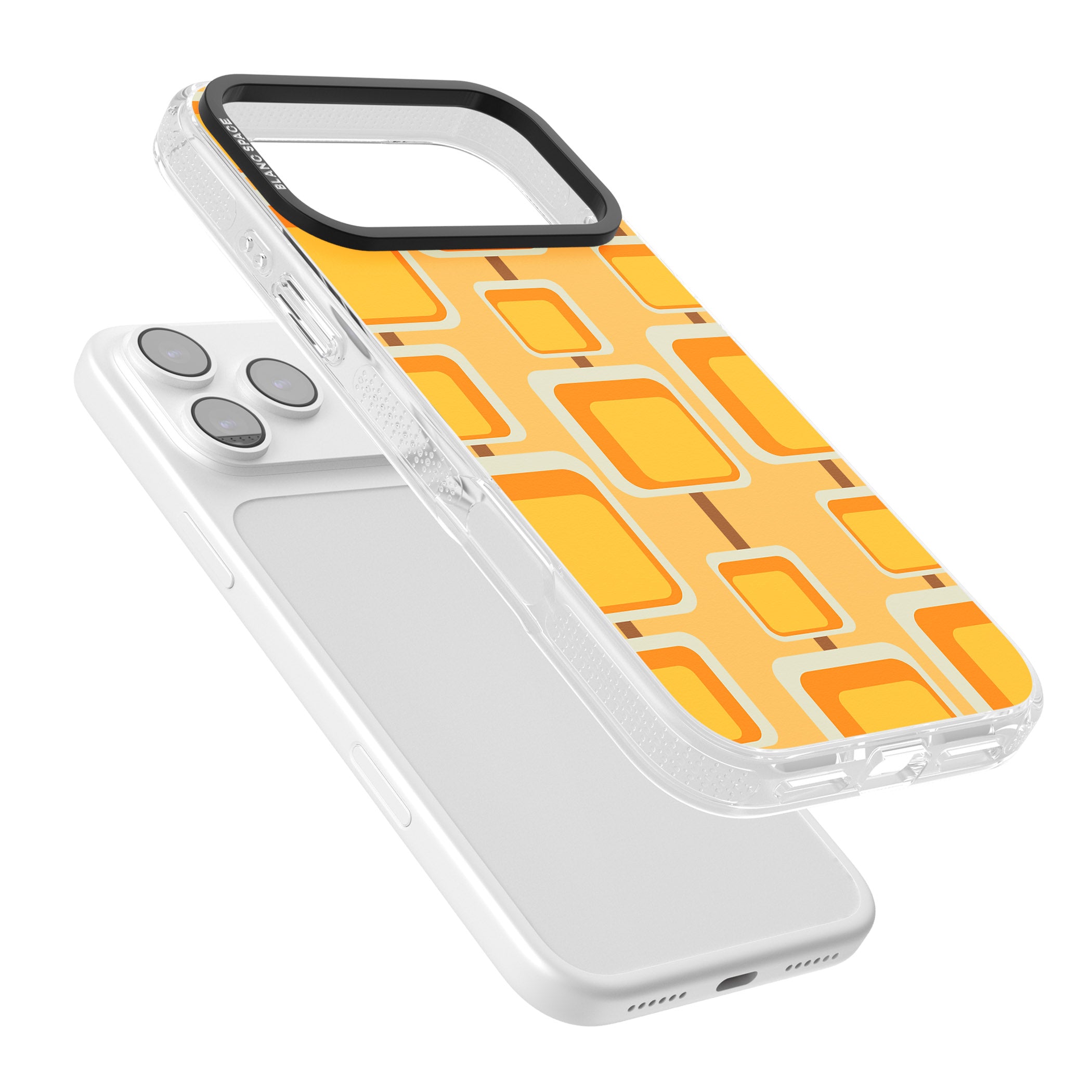 Sunny Mid Century Squares iPhone 17 Pro Impact Air Clear Phone Case Colours