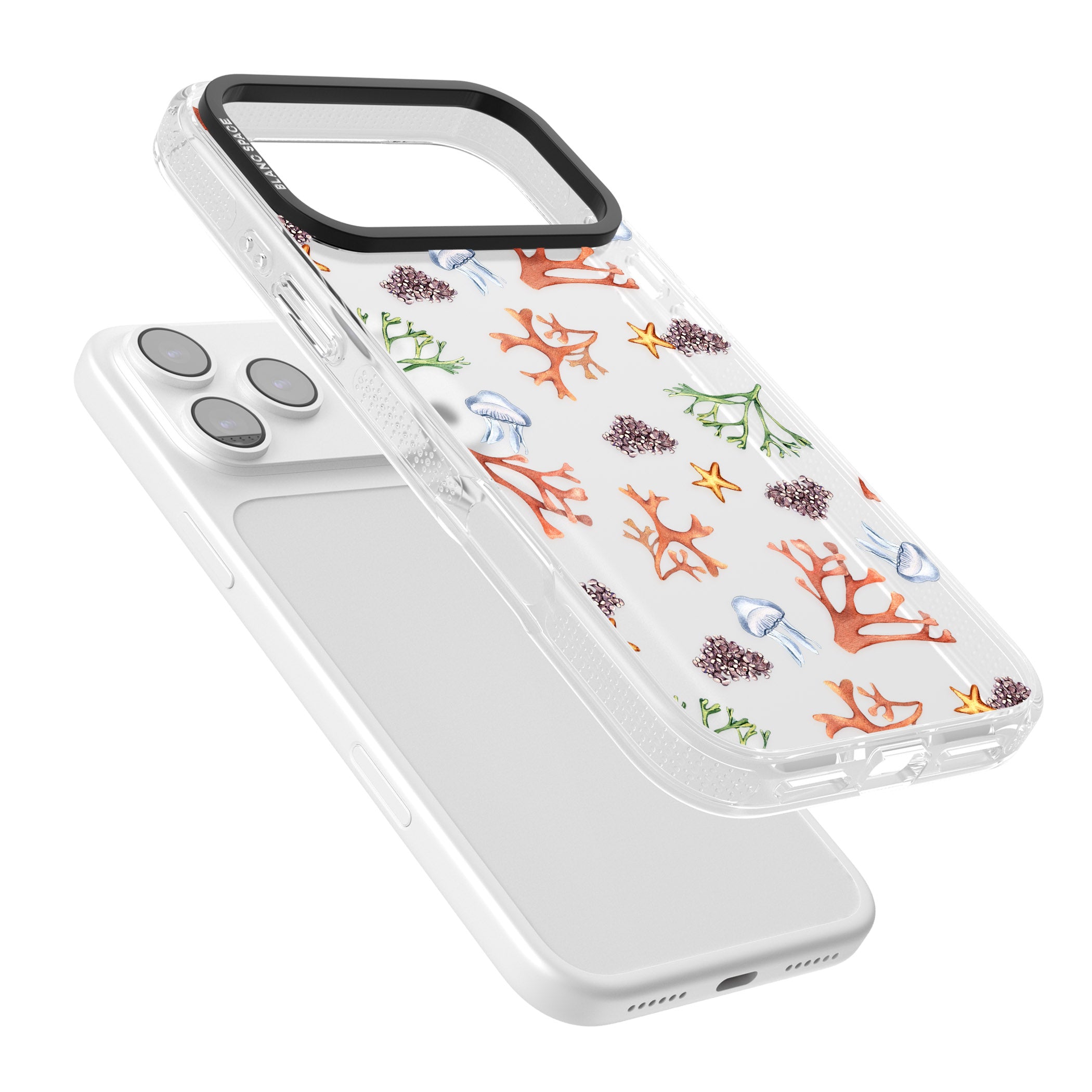 Coral & Jellyfish iPhone 17 Pro Impact Air Clear Phone Case Colours