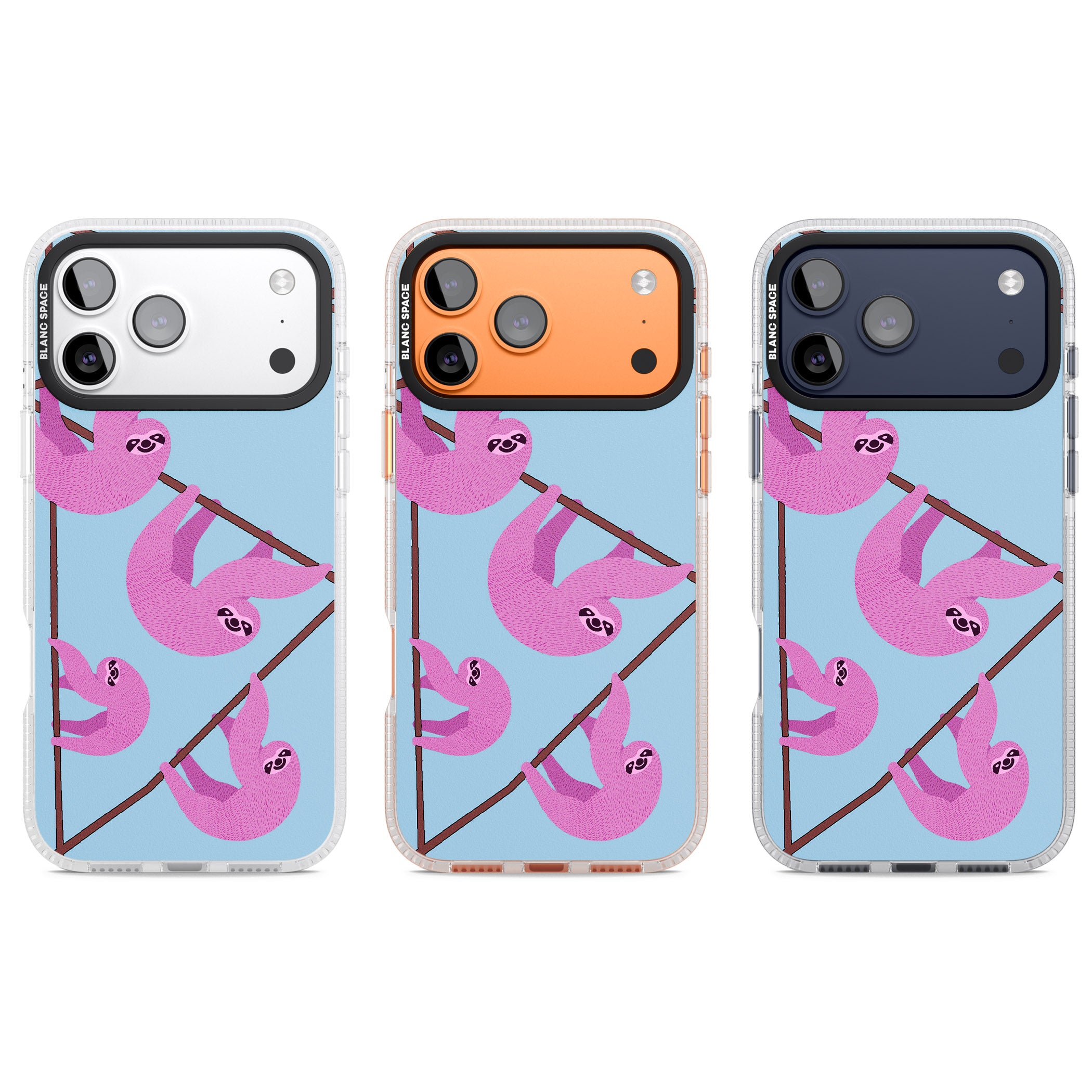 Pink Sloth iPhone 17 Pro Impact Air Clear Phone Case APT Impact Protection
