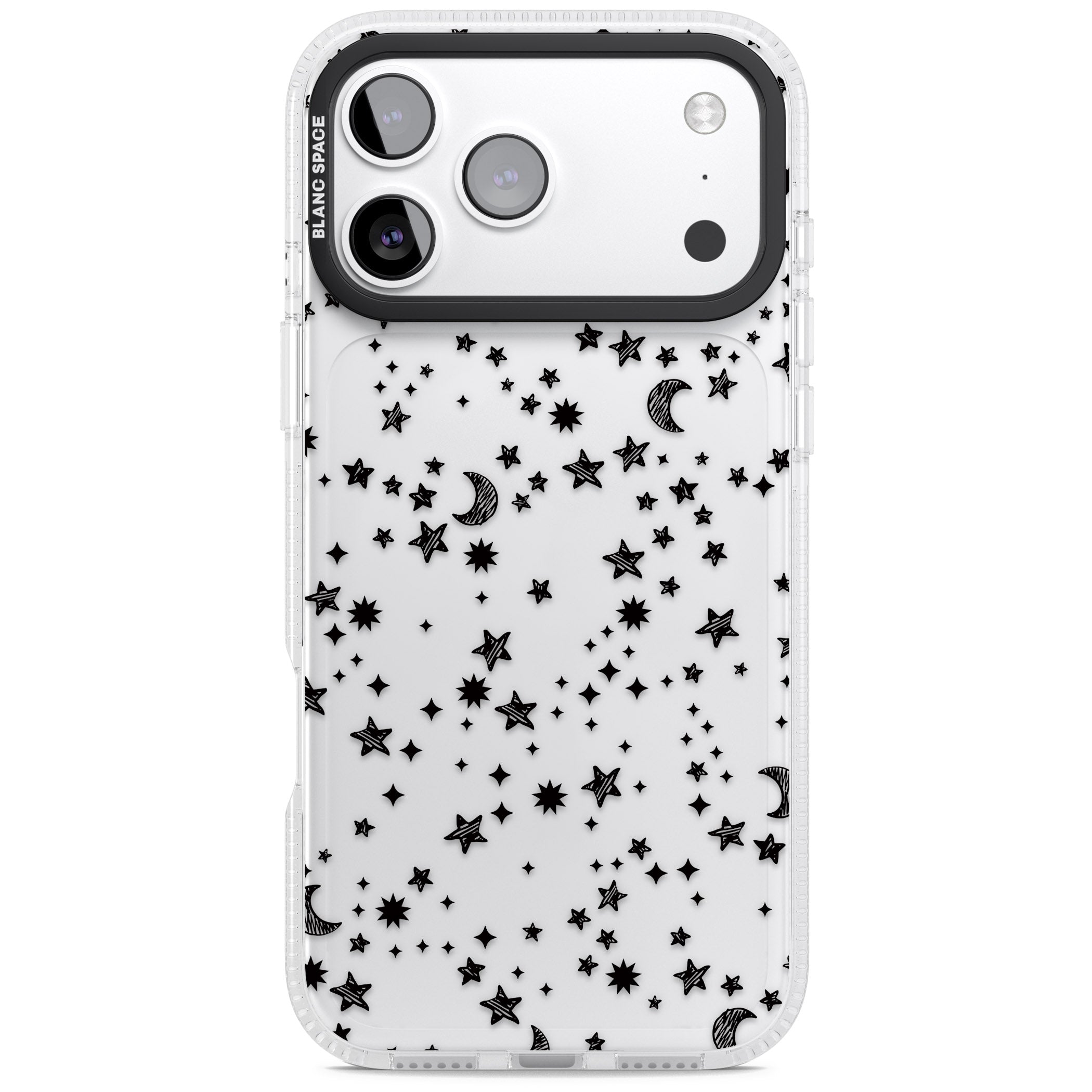 Black Cosmic Galaxy Pattern iPhone 17 Pro Impact Air Clear Phone Case