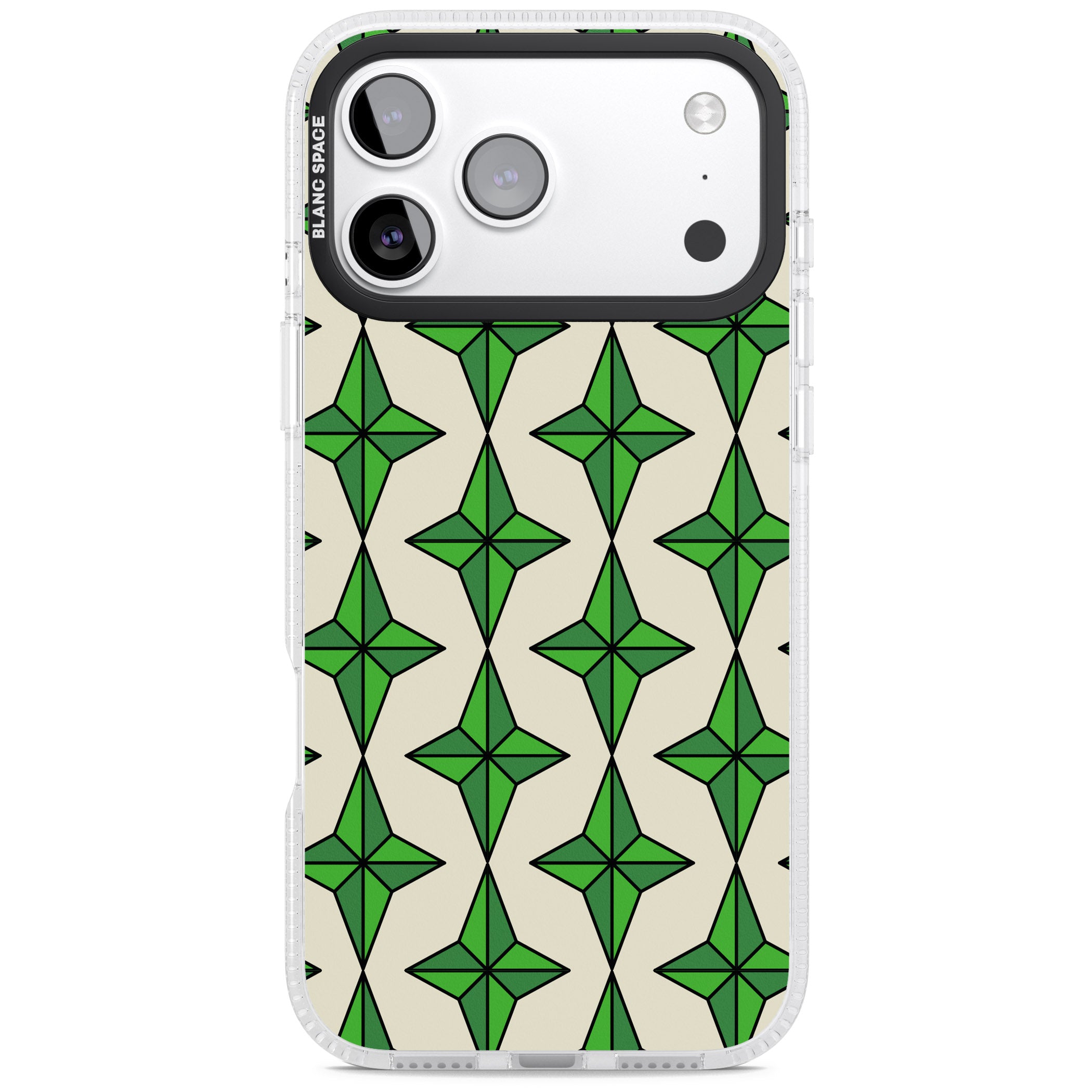 Emerald Stars Pattern iPhone 17 Pro Impact Air Clear Phone Case