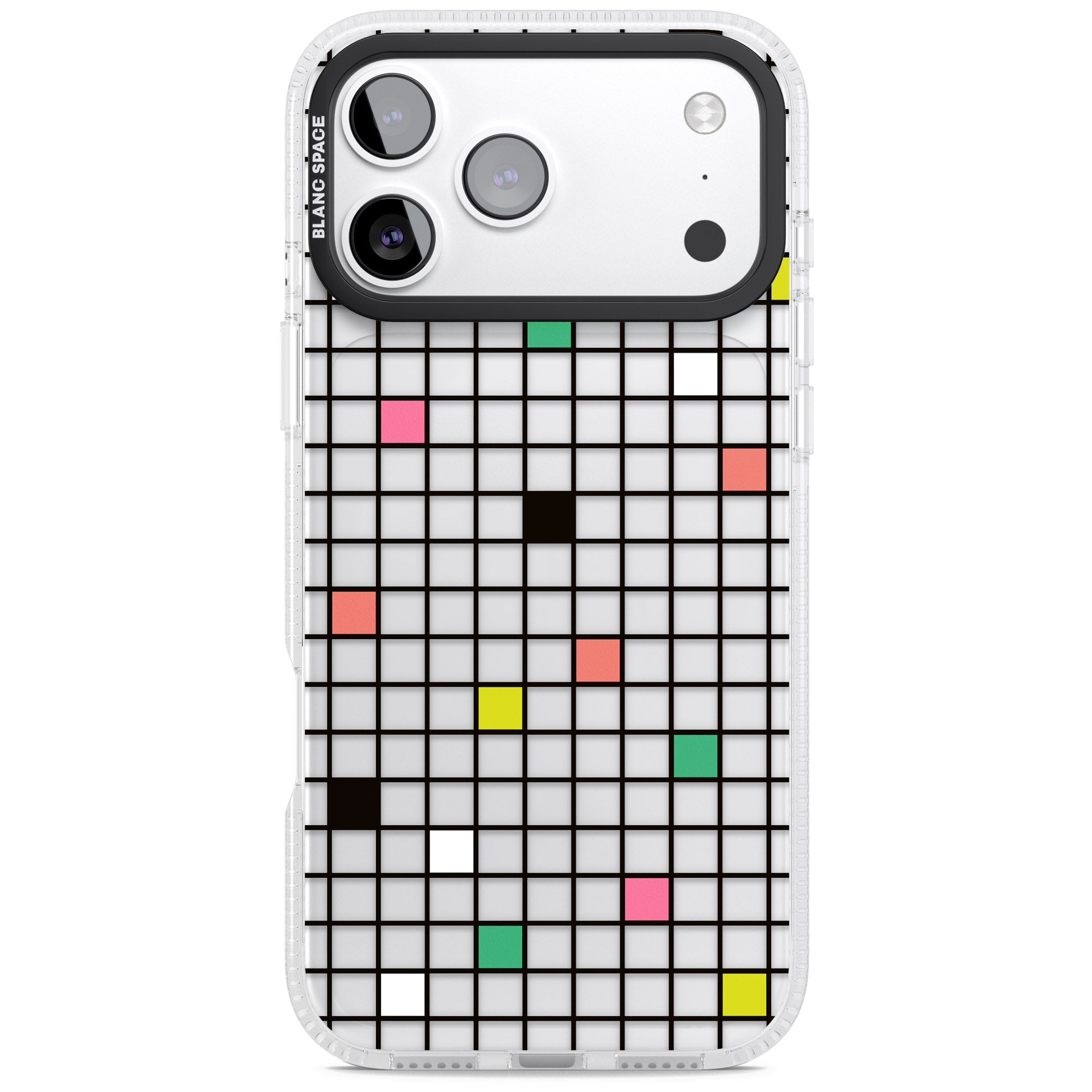 Vibrant Clear Geometric Grid iPhone 17 Pro Impact Air Clear Phone Case