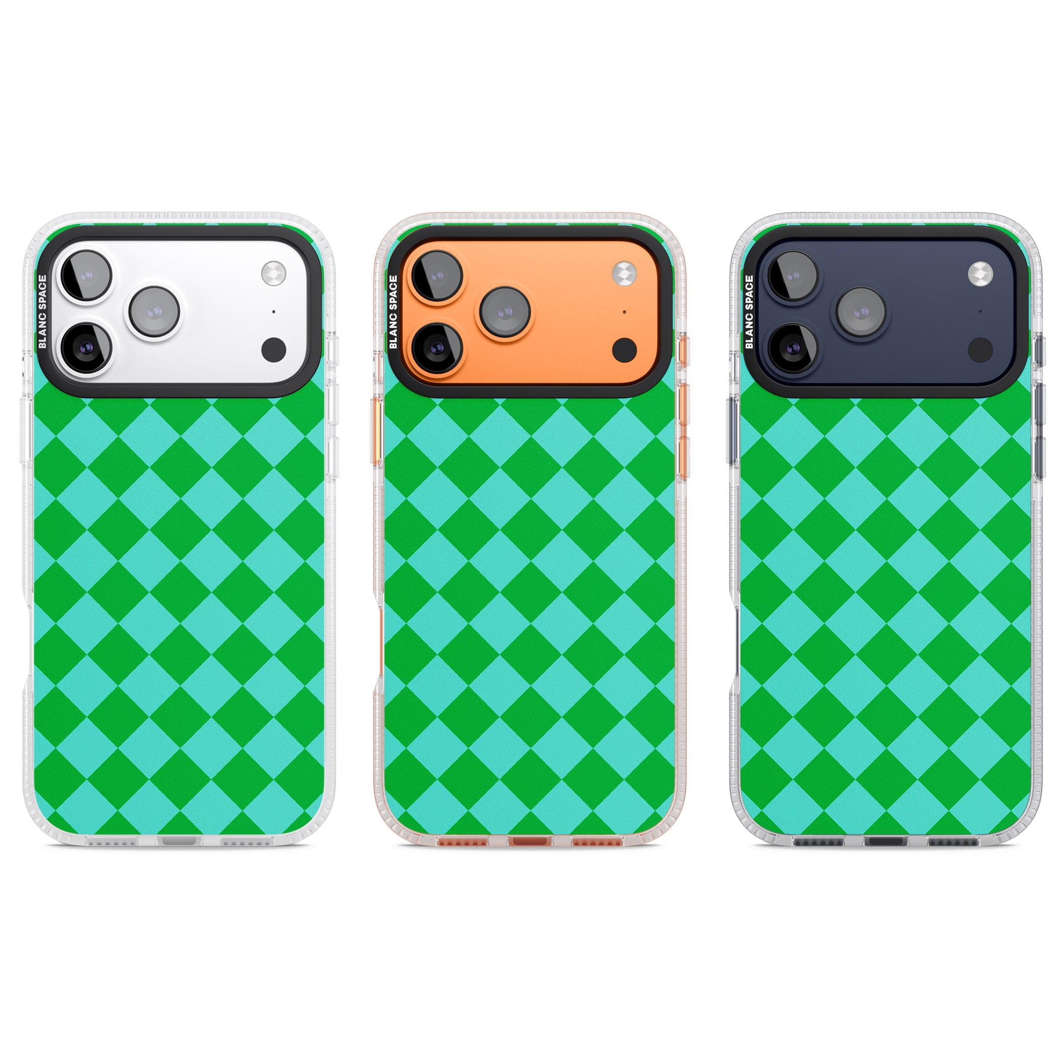 Retro Green Diamond Plaid iPhone 17 Pro Impact Air Clear Phone Case APT Impact Protection