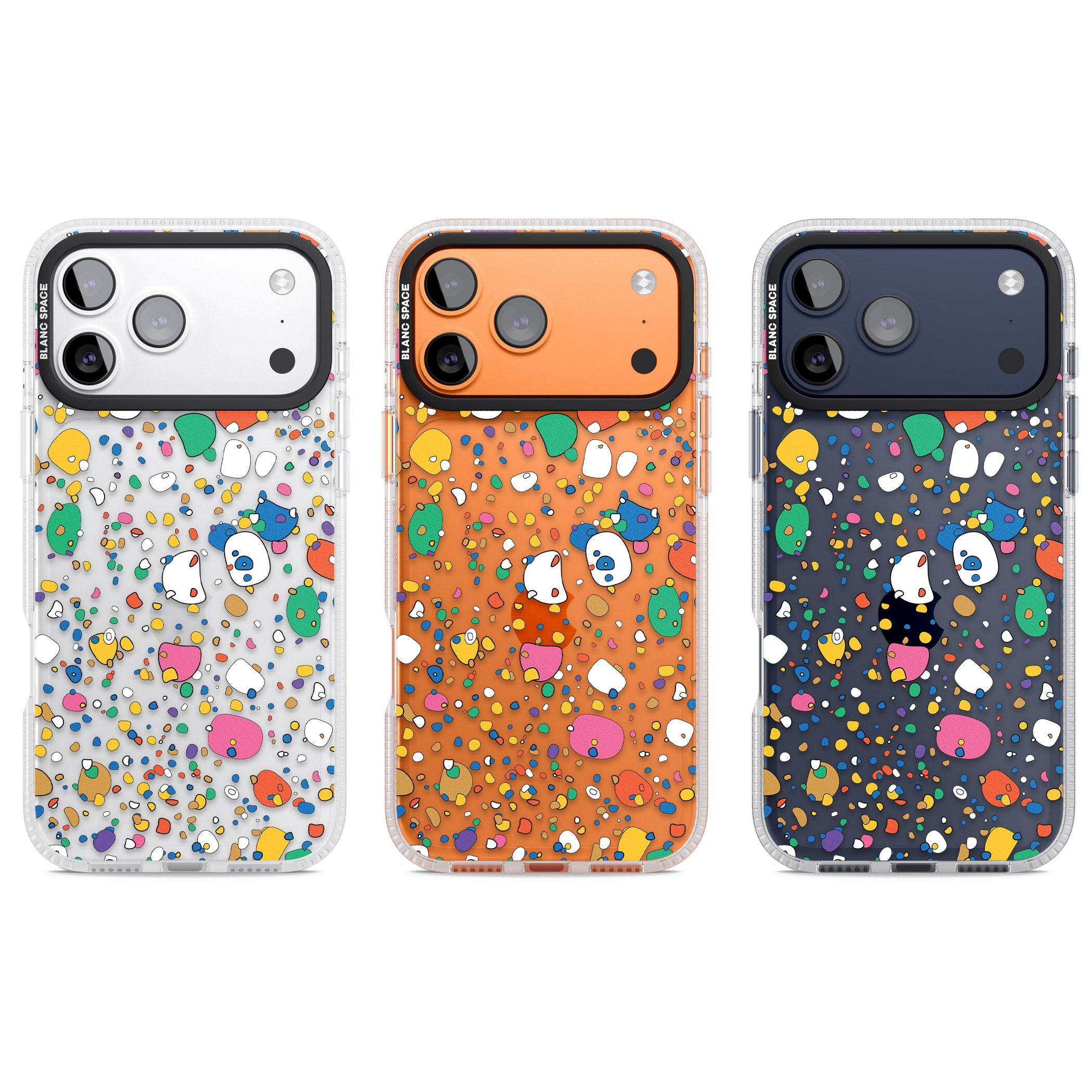 Colourful Confetti Pebbles iPhone 17 Pro Impact Air Clear Phone Case APT Impact Protection