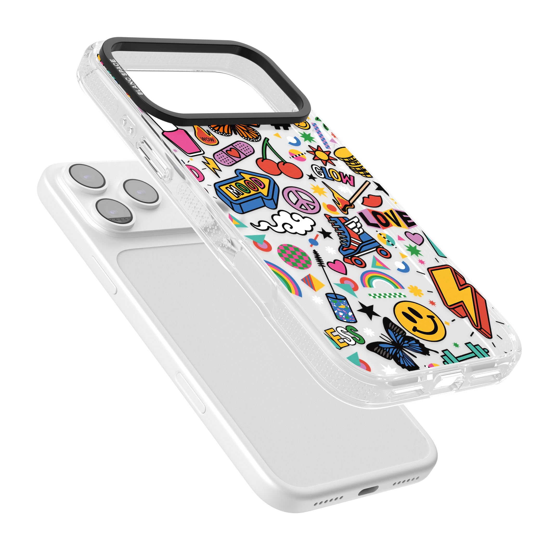 Electric Love iPhone 17 Pro Impact Air Clear Phone Case Colours