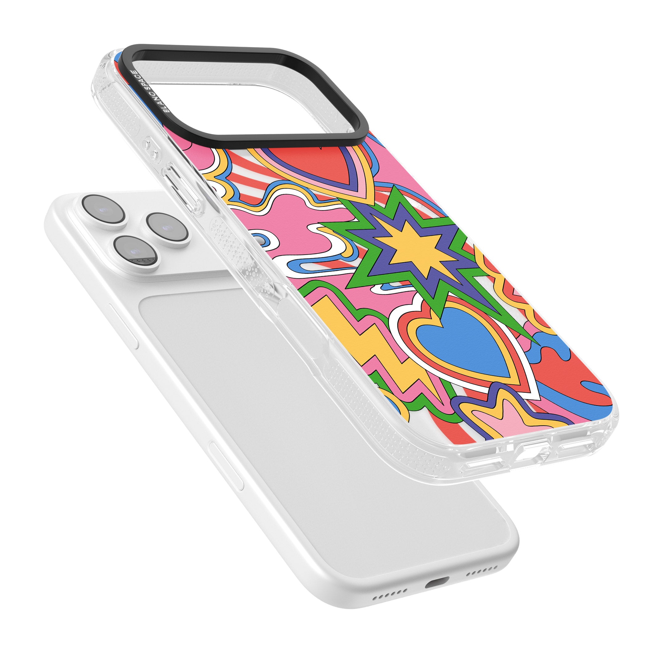 Psychedelic Pop Art Explosion iPhone 17 Pro Impact Air Clear Phone Case Colours