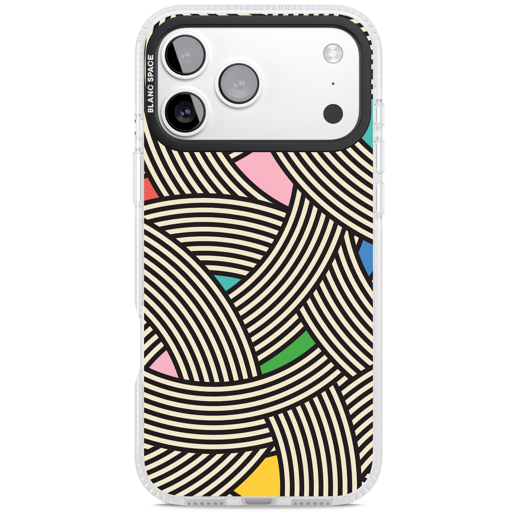 Multicolour Optic Waves iPhone 17 Pro Impact Air Clear Phone Case
