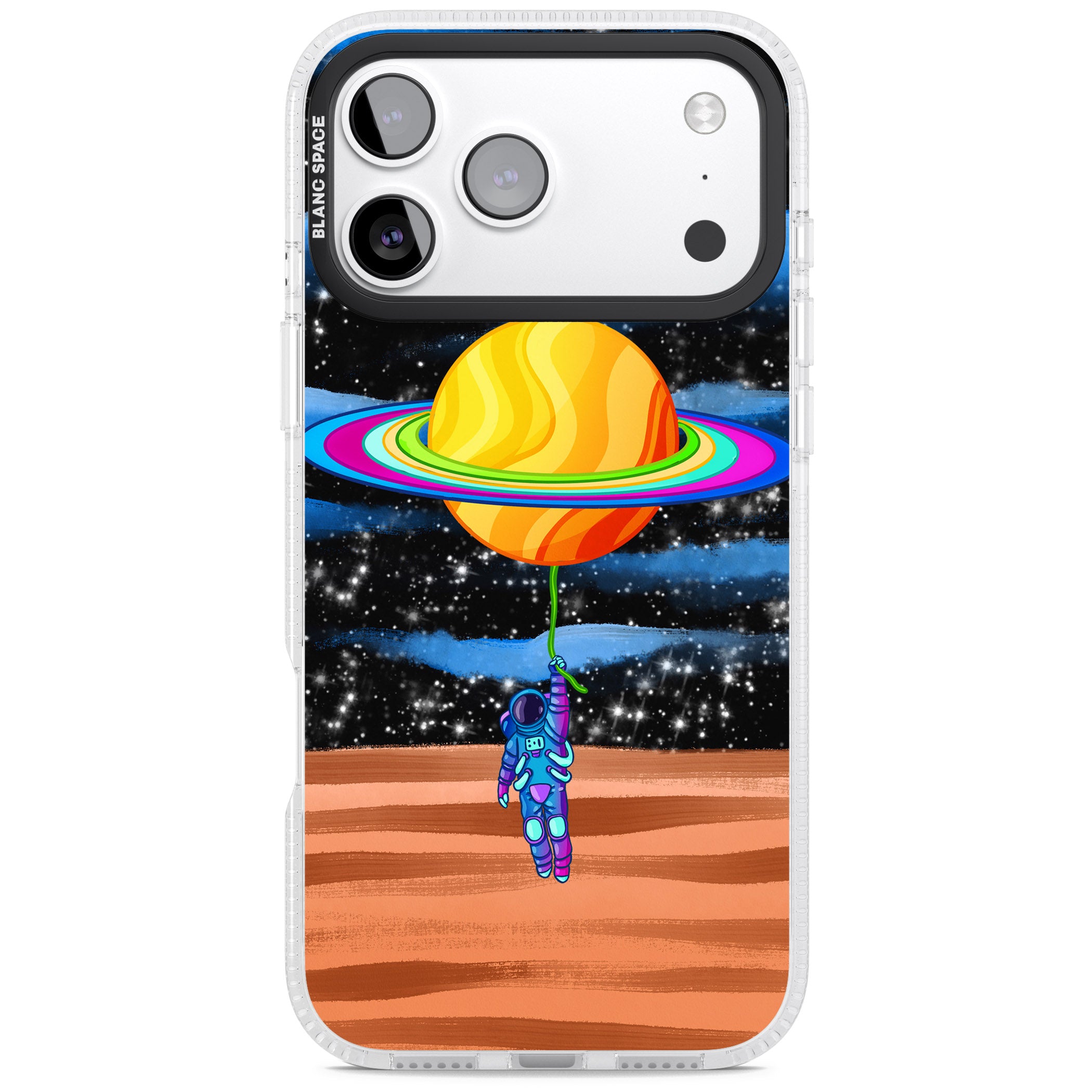World On Helium iPhone 17 Pro Impact Air Clear Phone Case