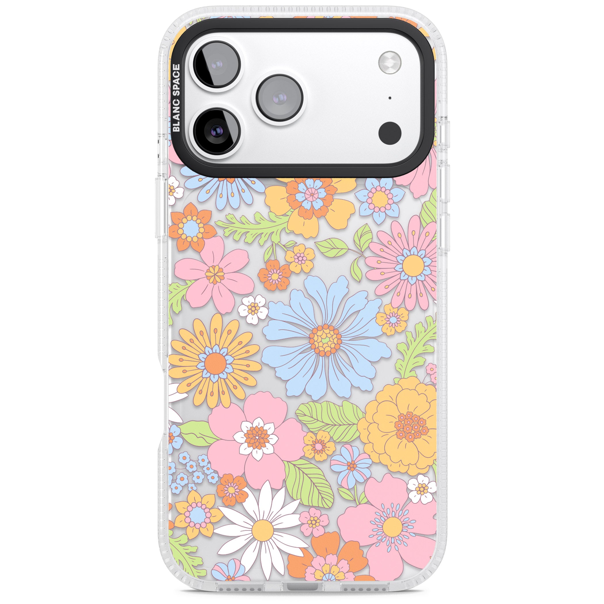 Pastel Flower Pattern iPhone 17 Pro Impact Air Clear Phone Case