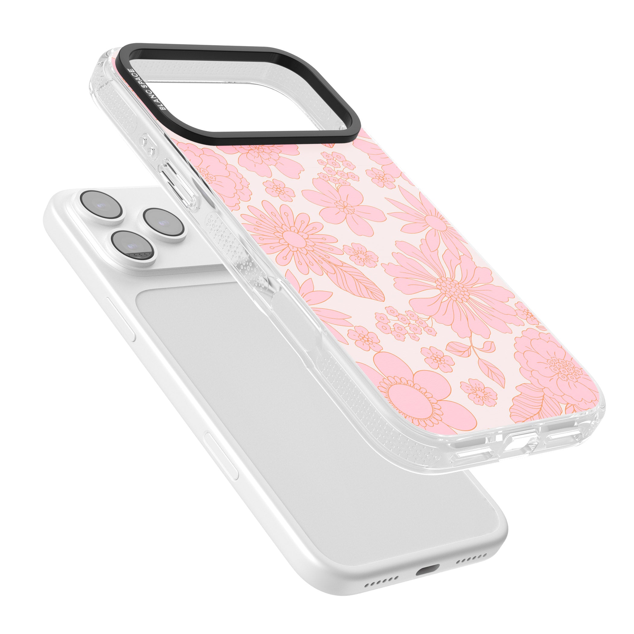 Gentle Pink Flowers iPhone 17 Pro Impact Air Clear Phone Case Colours