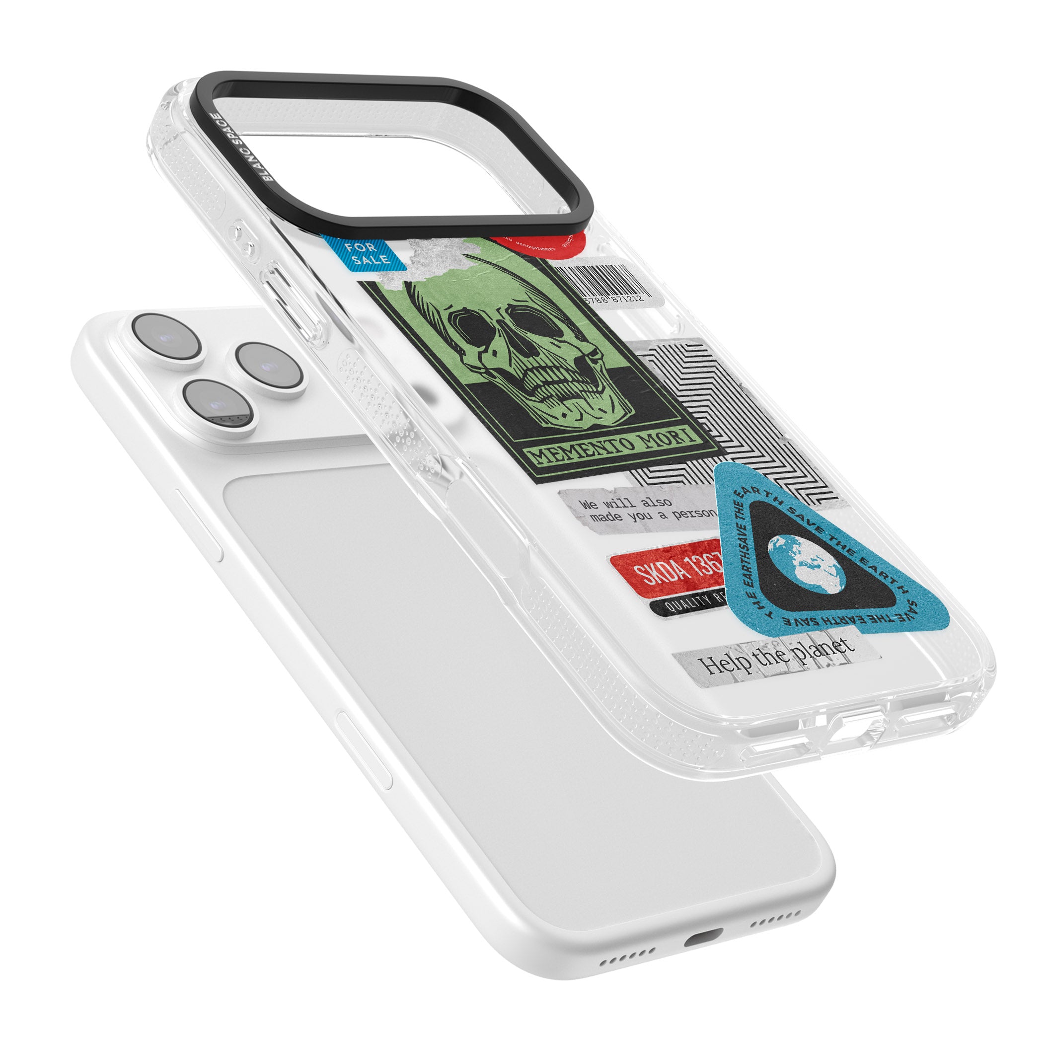 Skull Sticker Mix iPhone 17 Pro Impact Air Clear Phone Case Colours