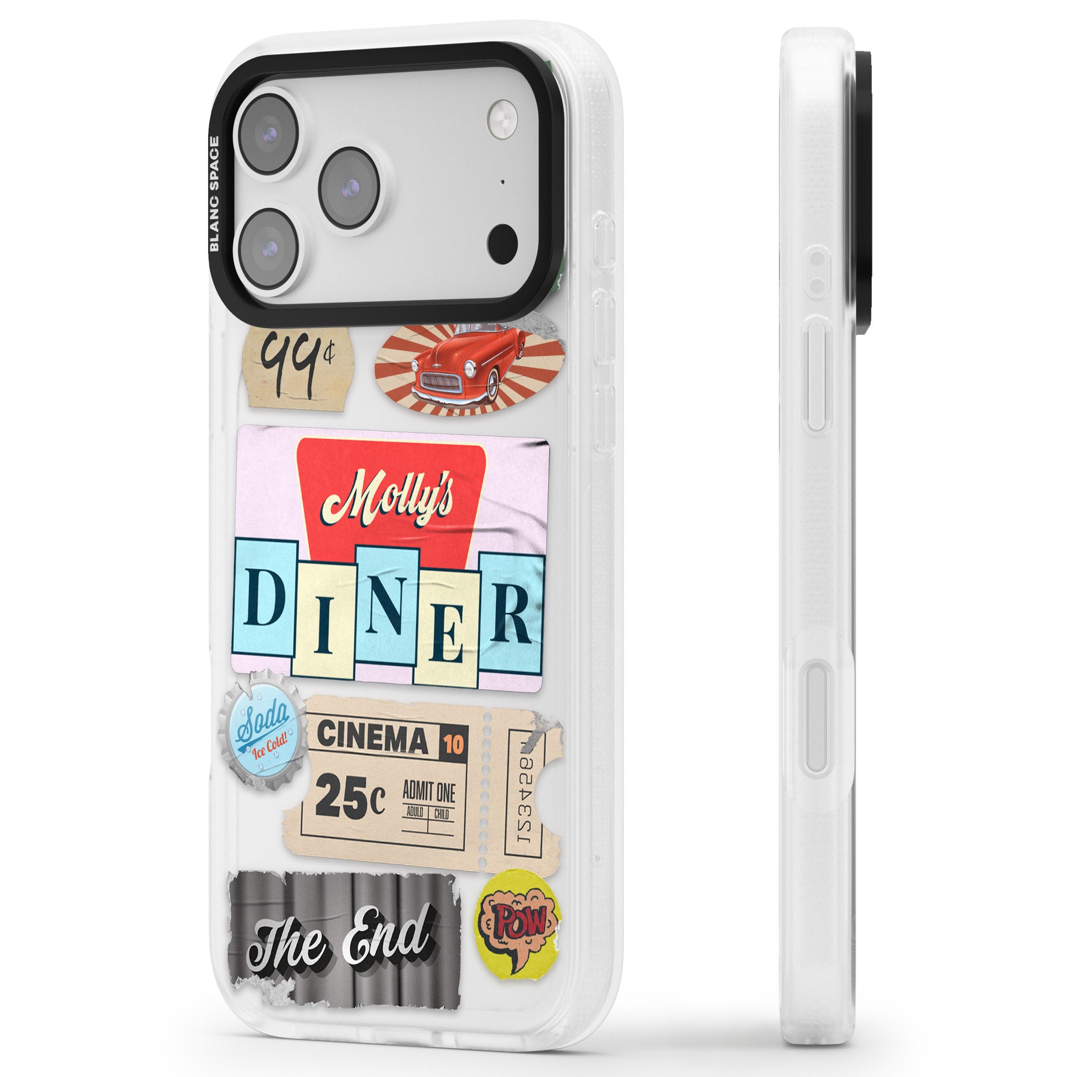 Nifty Fifties Swing iPhone 17 Pro Impact Air Clear Phone Case Side Profile