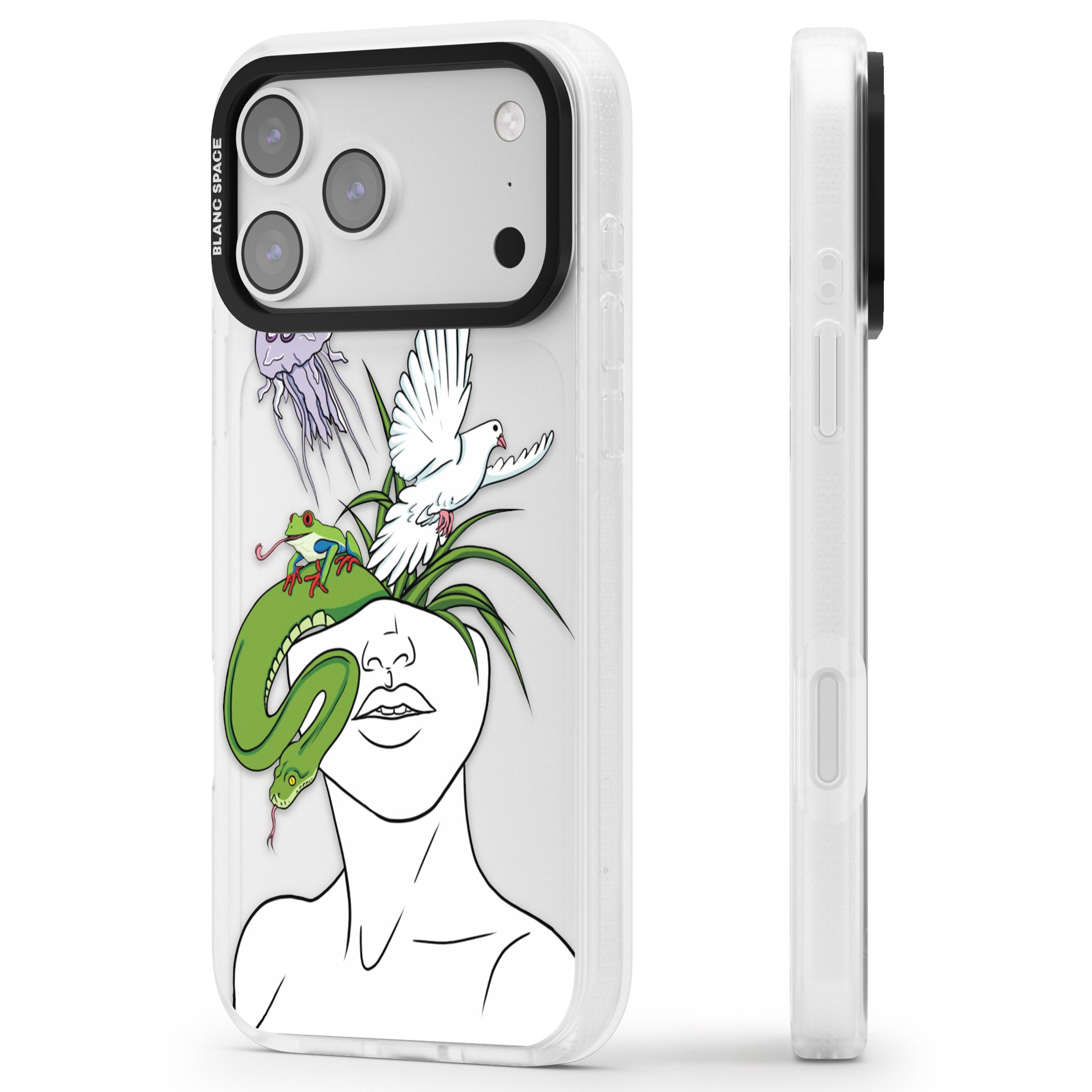 Wild Thoughts iPhone 17 Pro Impact Air Clear Phone Case Side Profile