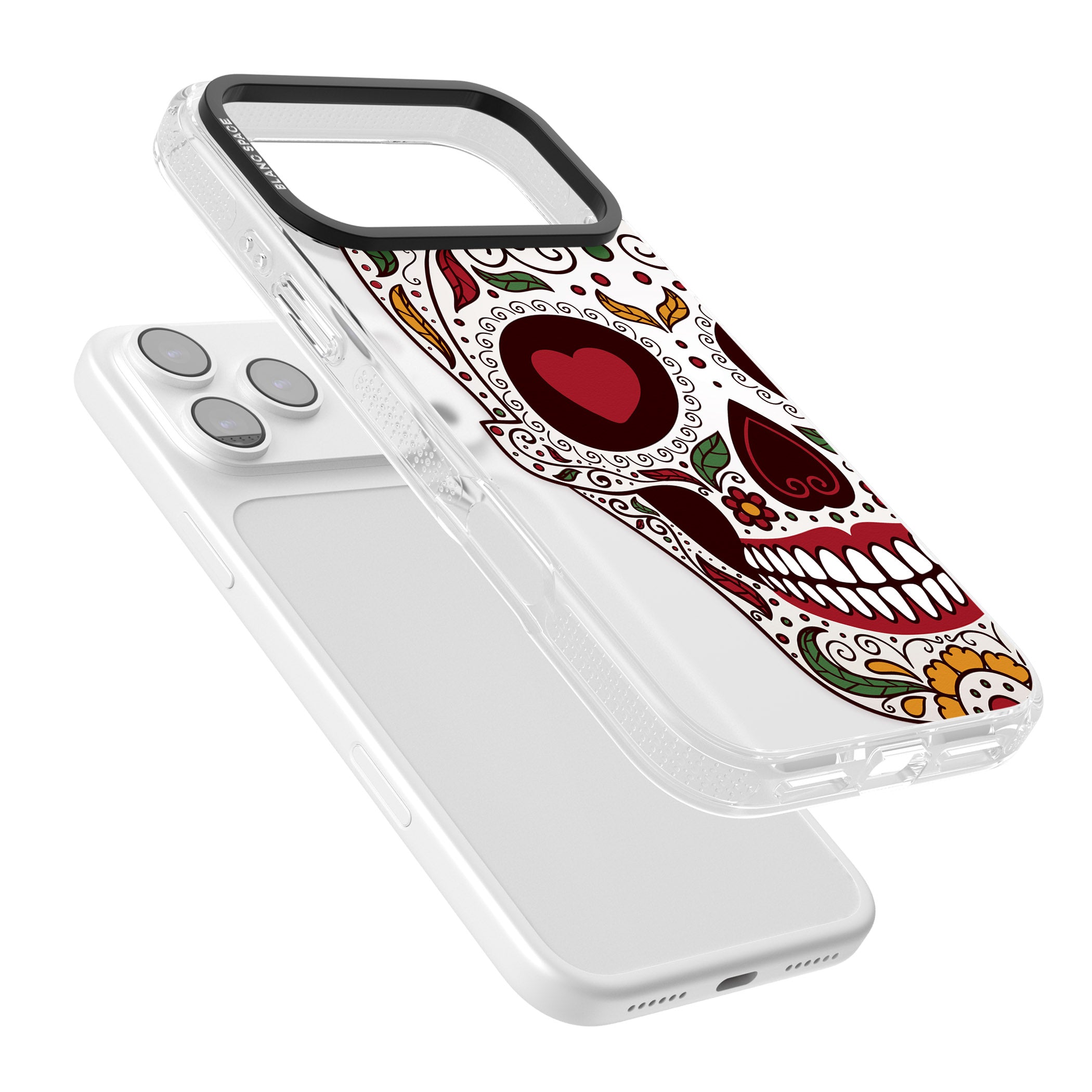 Autumn Sugar Skull iPhone 17 Pro Impact Air Clear Phone Case Colours