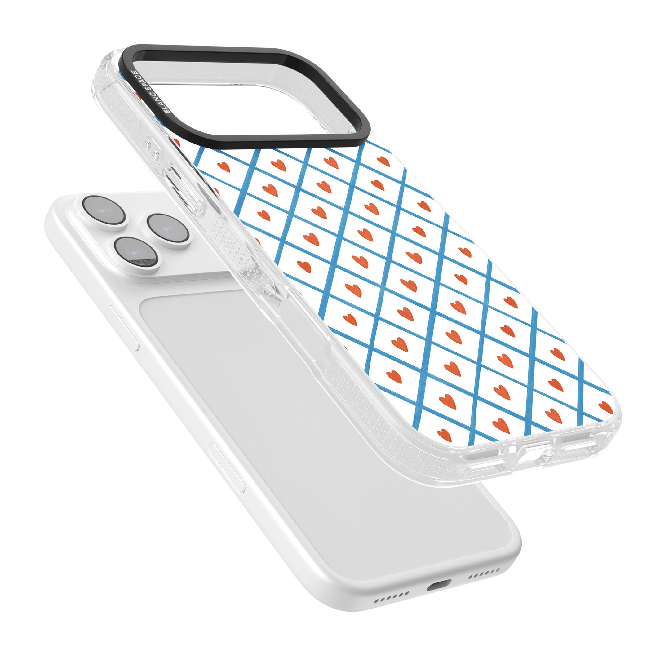 Lattice Love Hearts iPhone 17 Pro Impact Air Clear Phone Case Colours