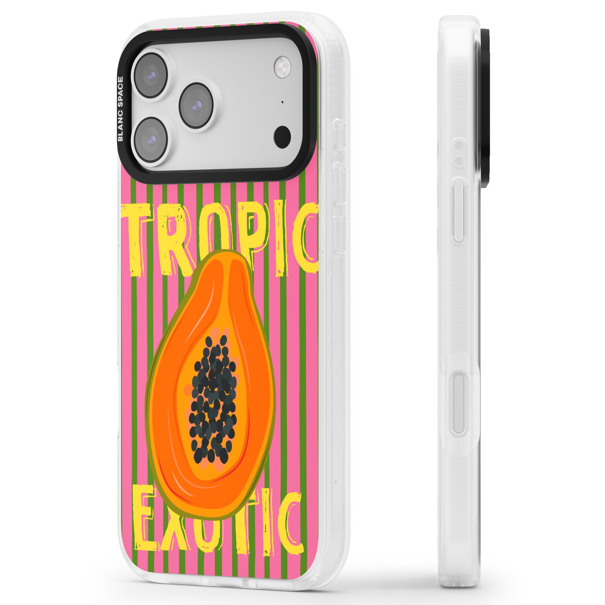 Tropic Exotic iPhone 17 Pro Max Impact Air Clear Phone Case Side Profile