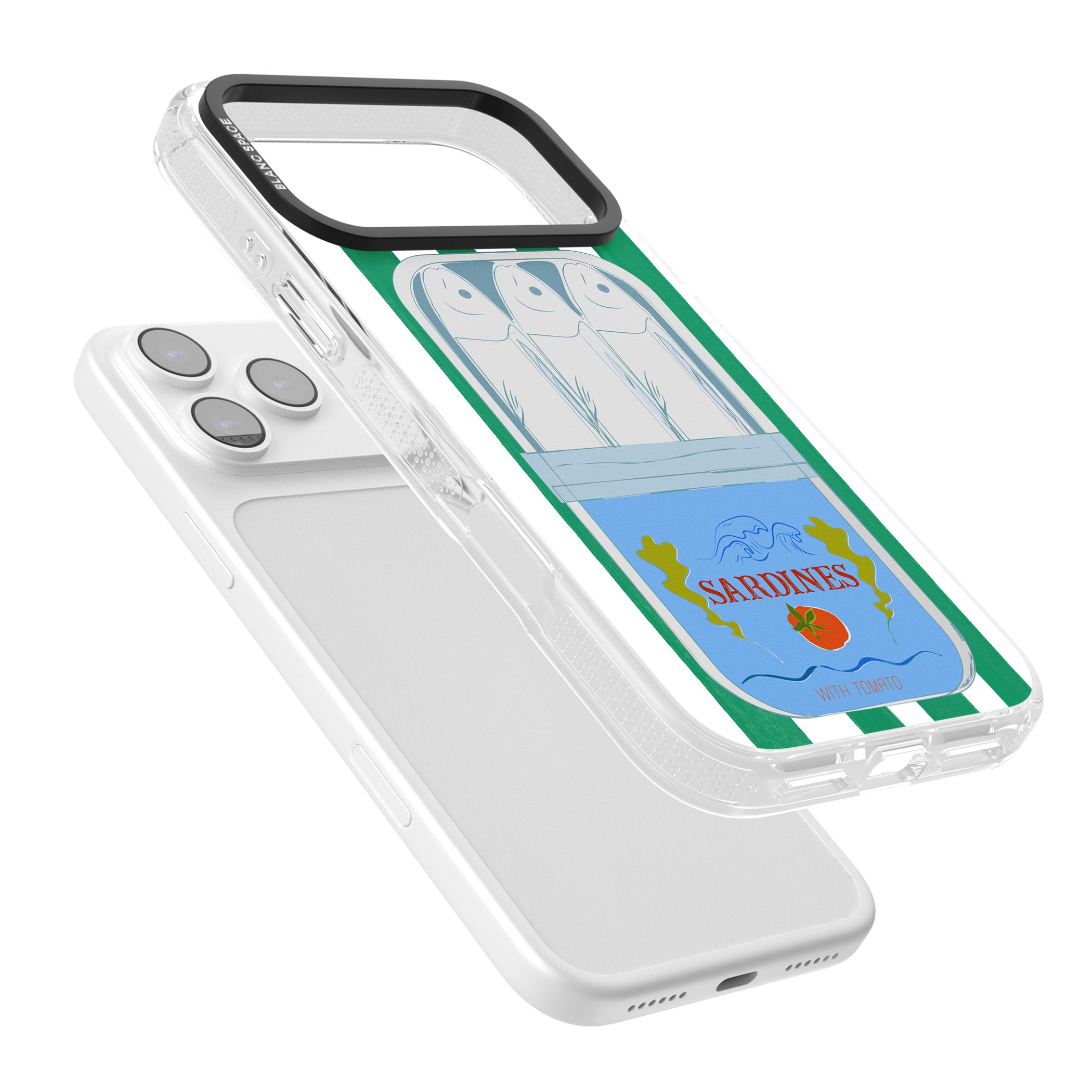 Italian Coastal Sardines iPhone 17 Pro Impact Air Clear Phone Case Colours