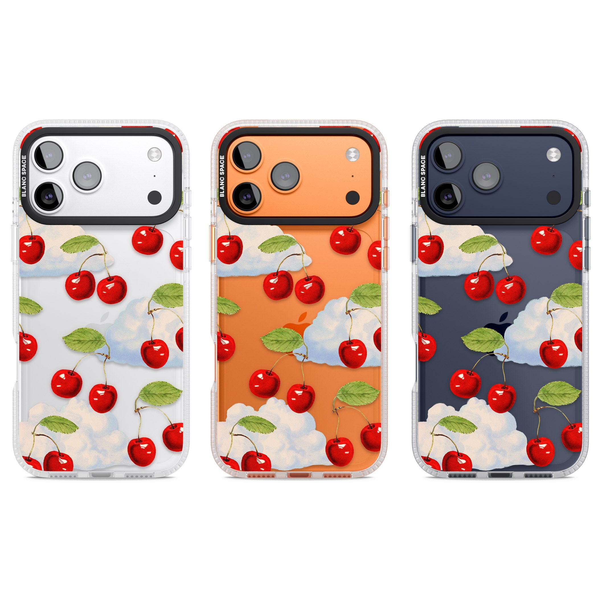 Vintage Cherries & Clouds iPhone 17 Pro Impact Air Clear Phone Case APT Impact Protection