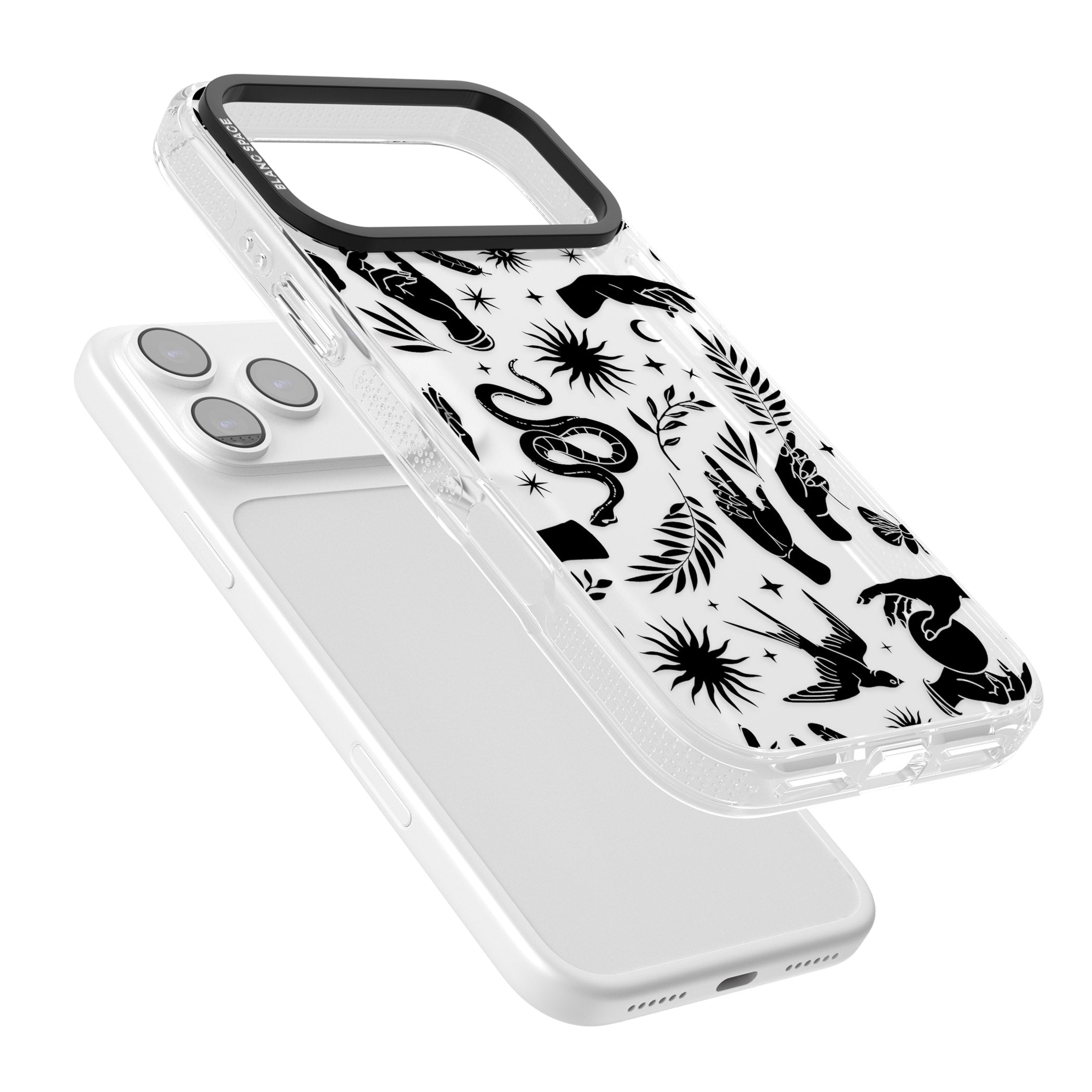 Celestial Pattern (Black) iPhone 17 Pro Impact Air Clear Phone Case Colours