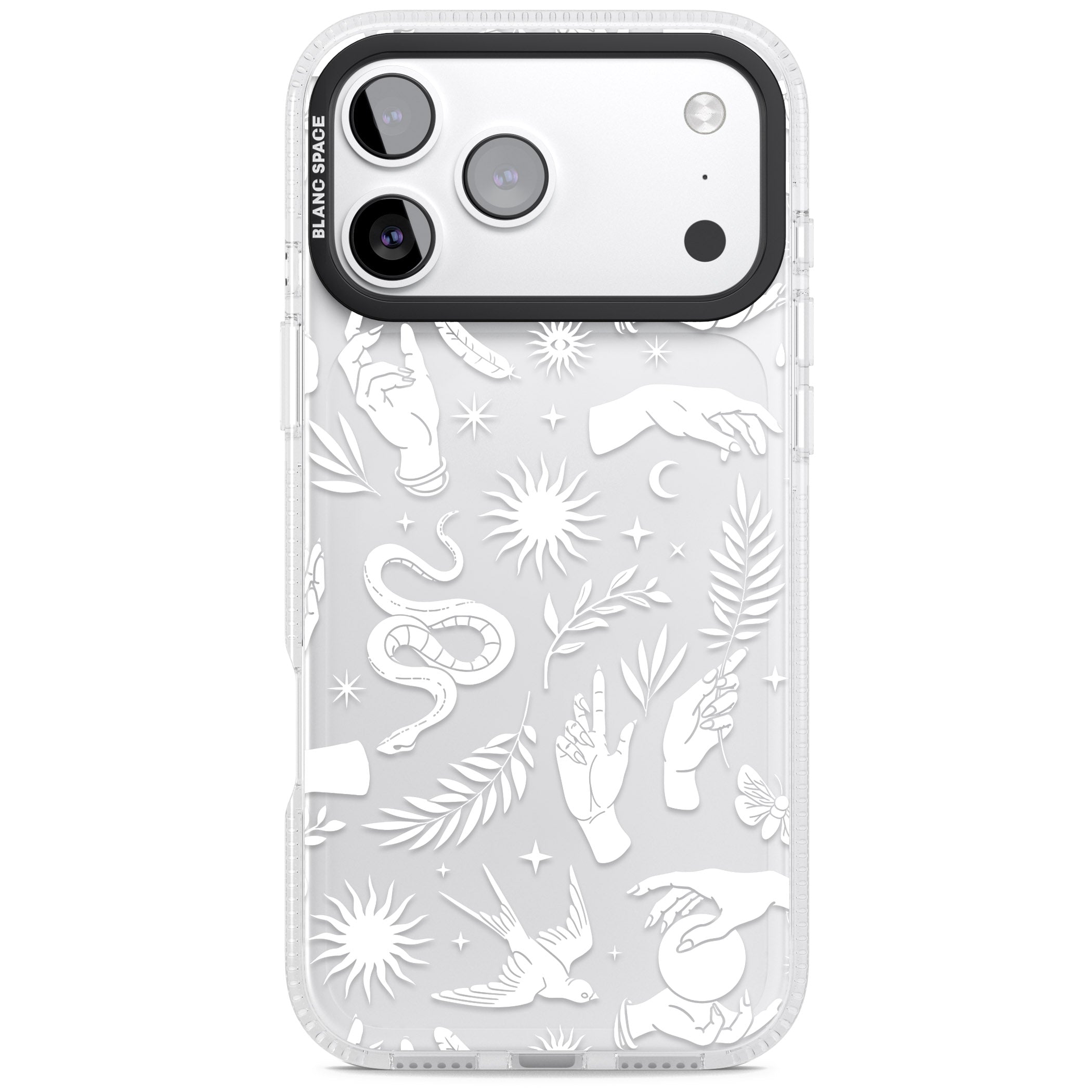 Celestial Pattern (White) iPhone 17 Pro Impact Air Clear Phone Case