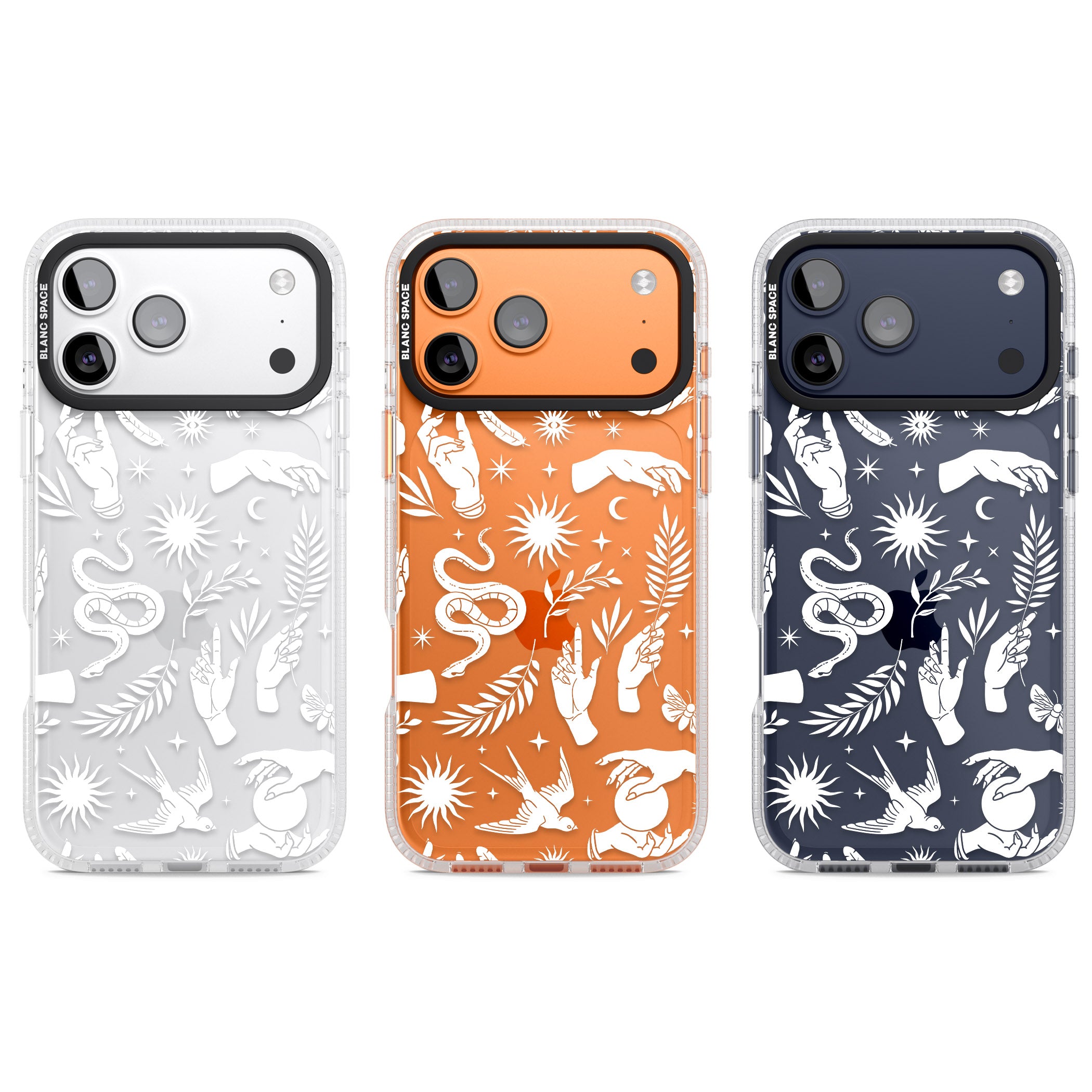 Celestial Pattern (White) iPhone 17 Pro Impact Air Clear Phone Case APT Impact Protection