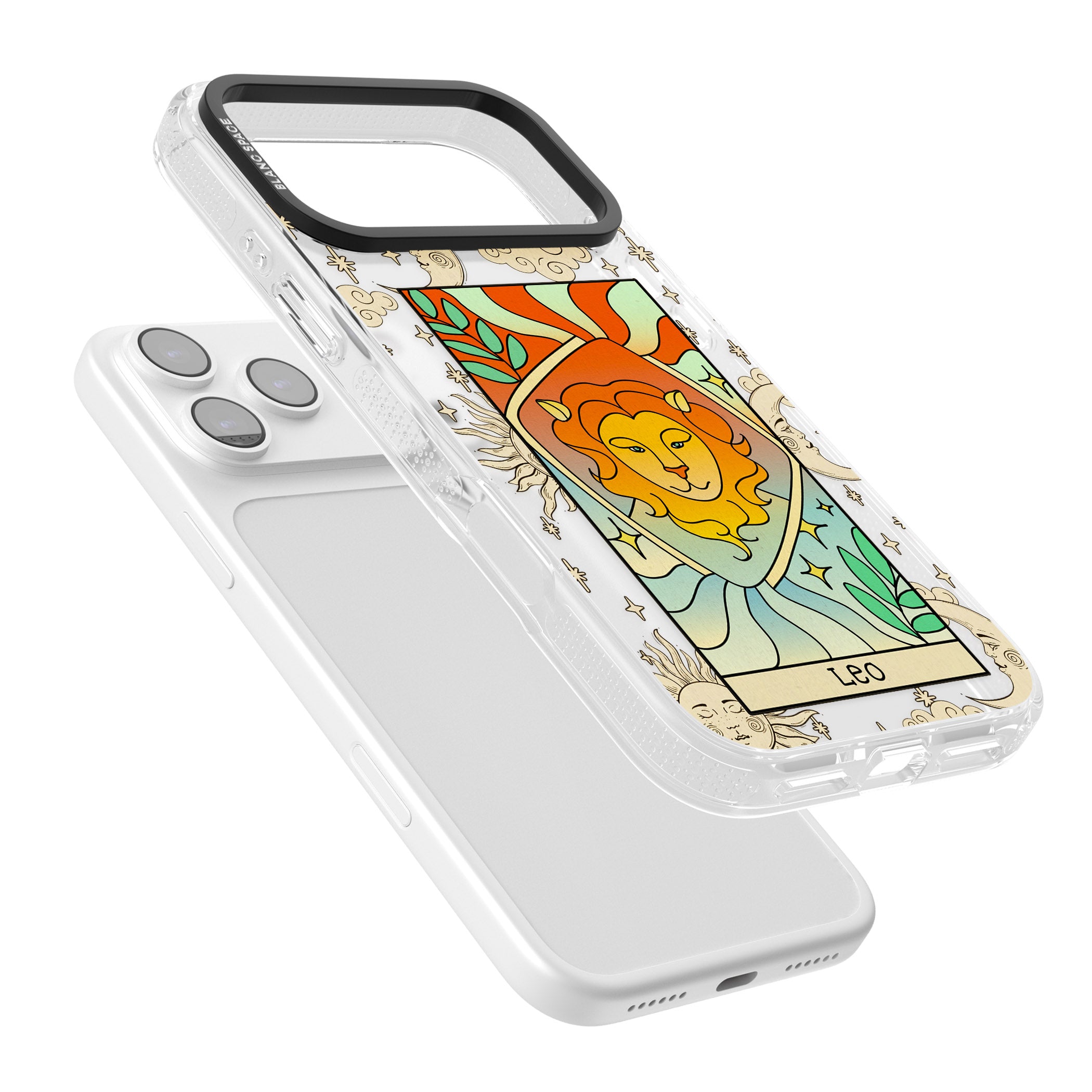 Celestial Zodiac Leo iPhone 17 Pro Impact Air Clear Phone Case Colours