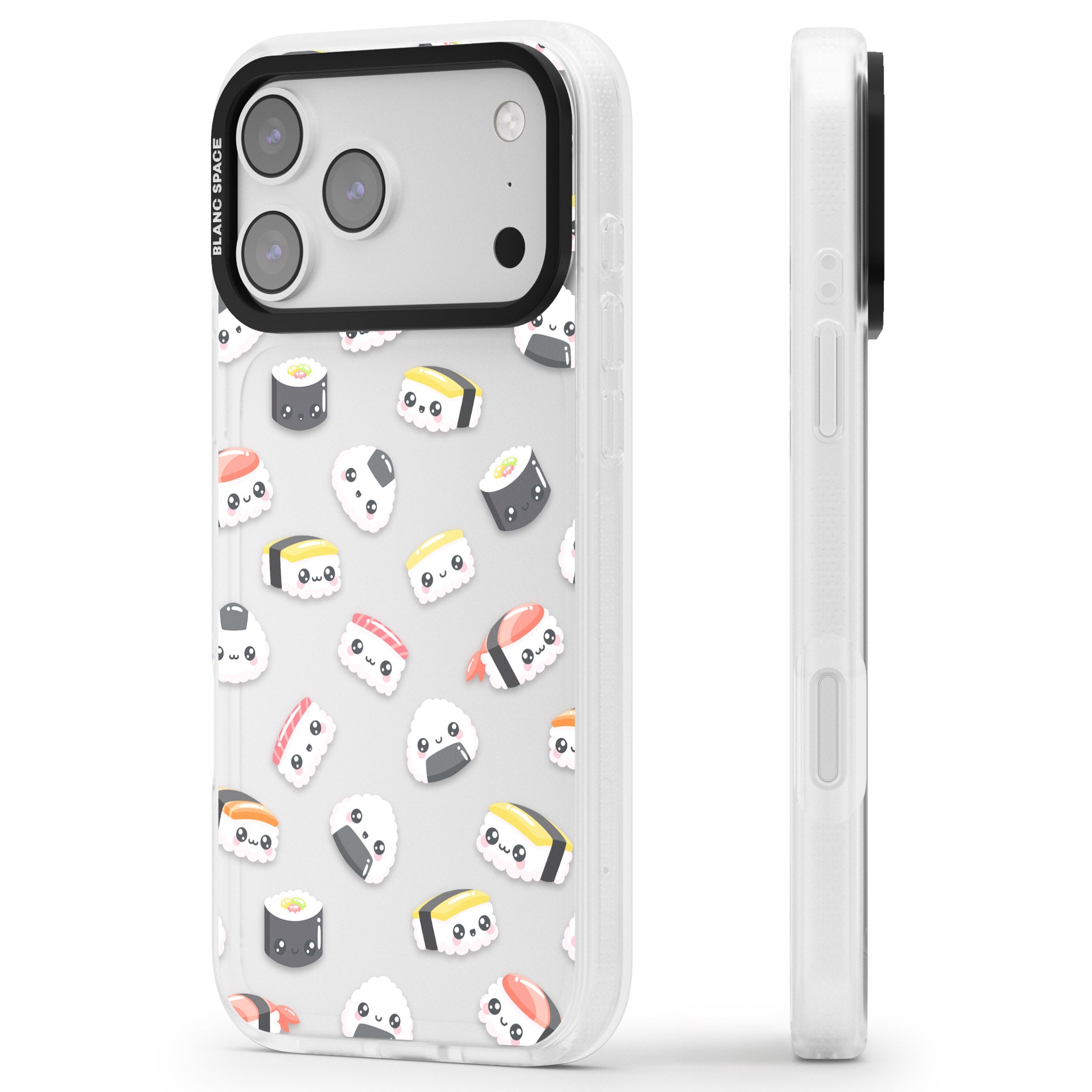 Kawaii Sushi iPhone 17 Pro Impact Air Clear Phone Case Side Profile