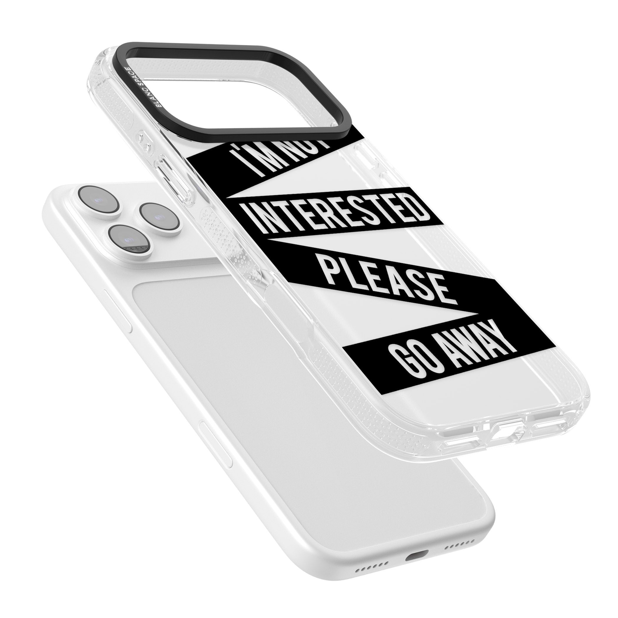 Not Interested Warning iPhone 17 Pro Impact Air Clear Phone Case Colours