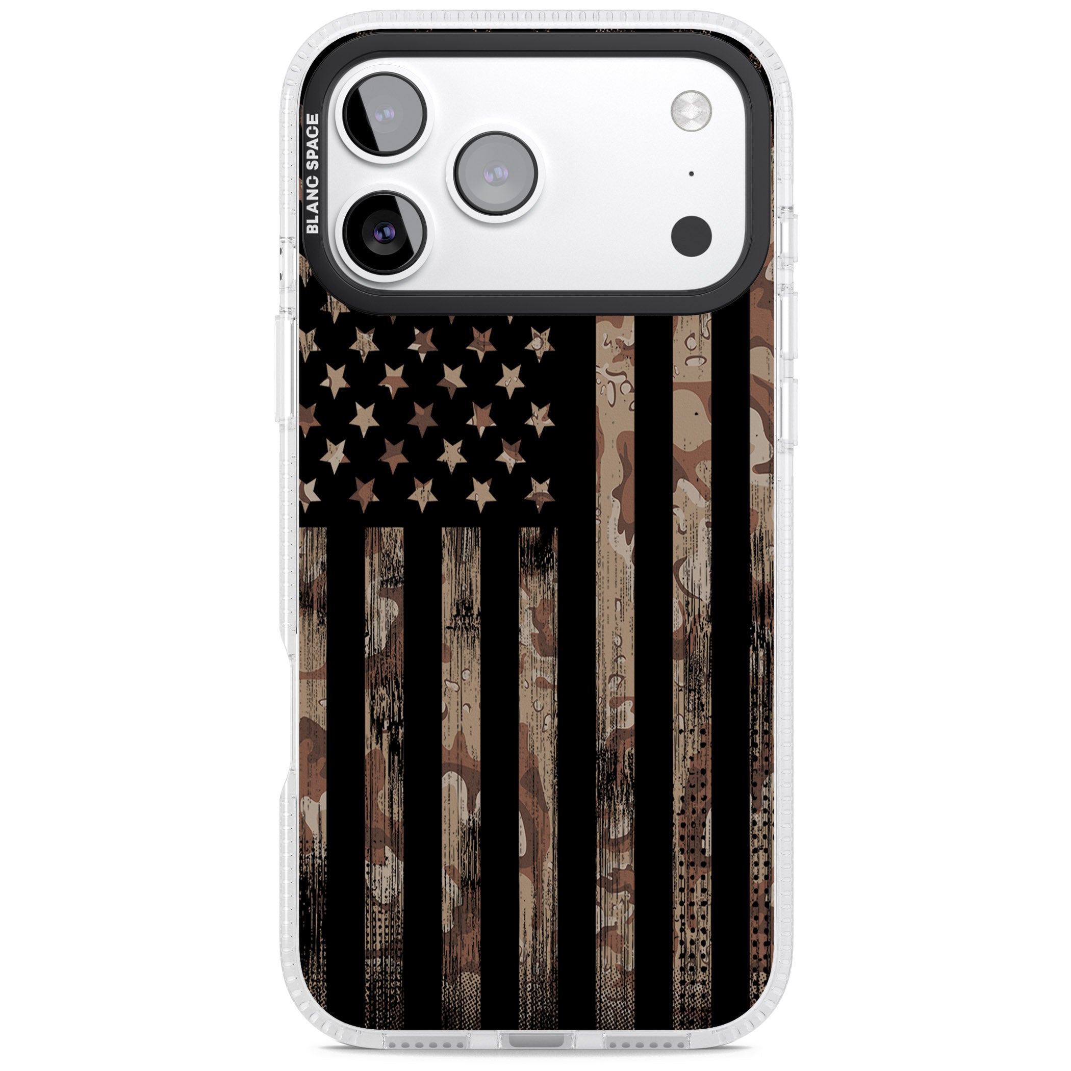 American Flag Camo iPhone 17 Pro Impact Air Clear Phone Case
