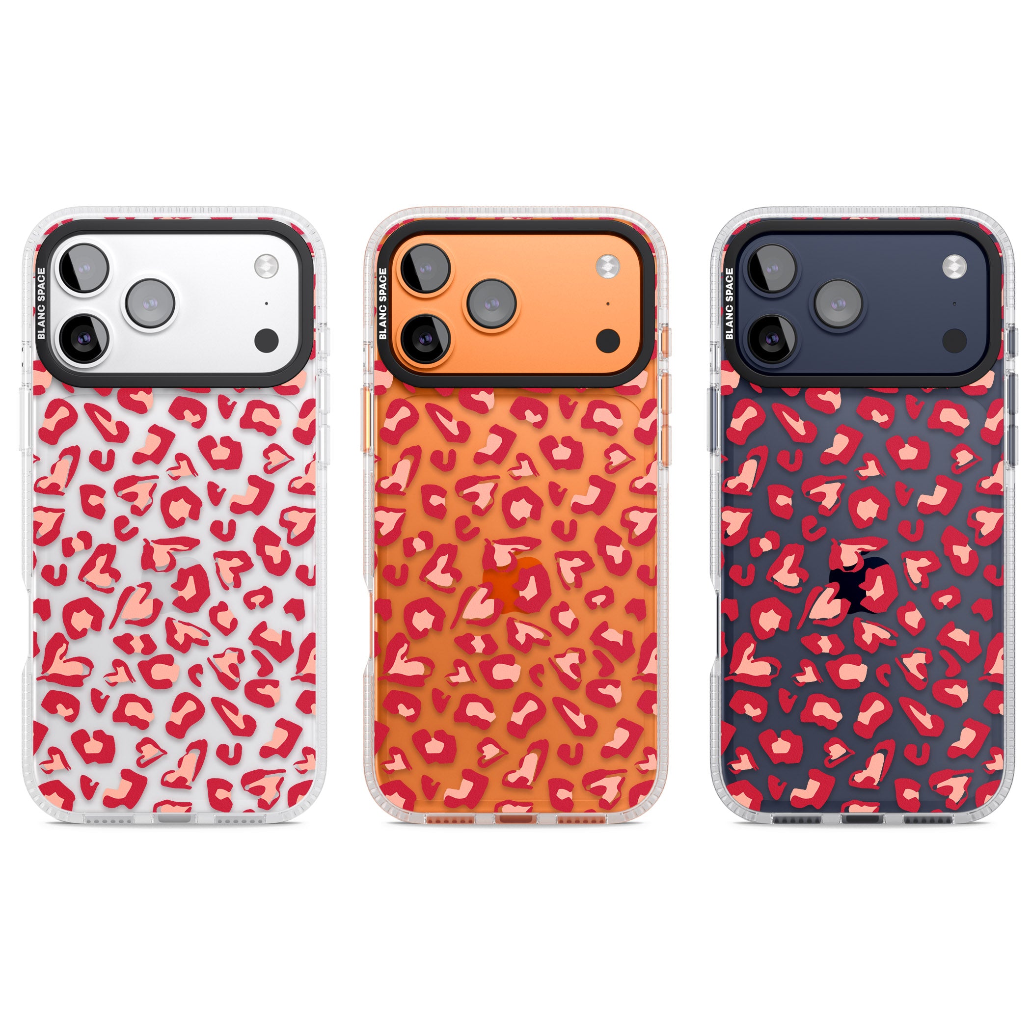 Heart Leopard Print iPhone 17 Pro Impact Air Clear Phone Case APT Impact Protection