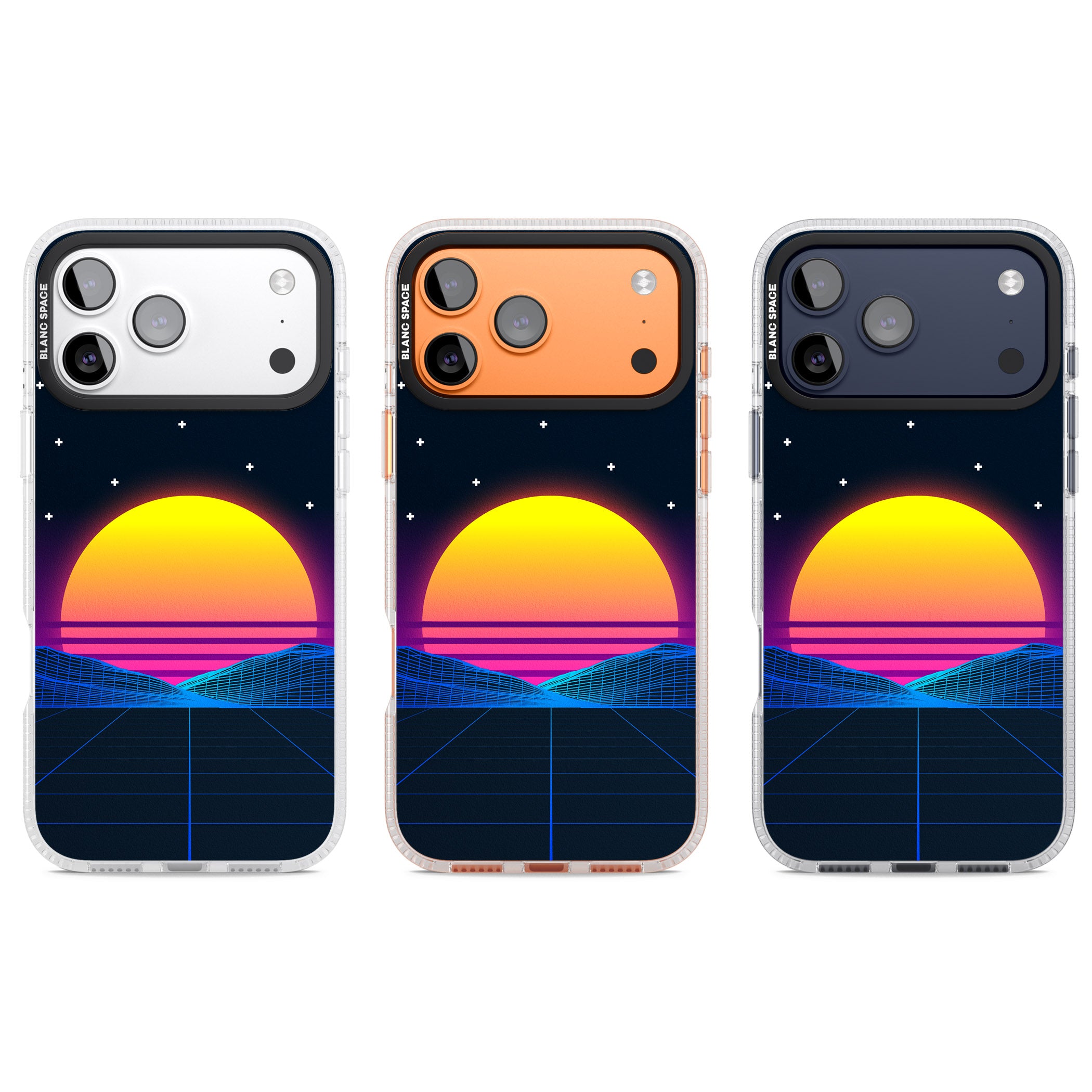 Retro Sunset Vaporwave iPhone 17 Pro Impact Air Clear Phone Case APT Impact Protection