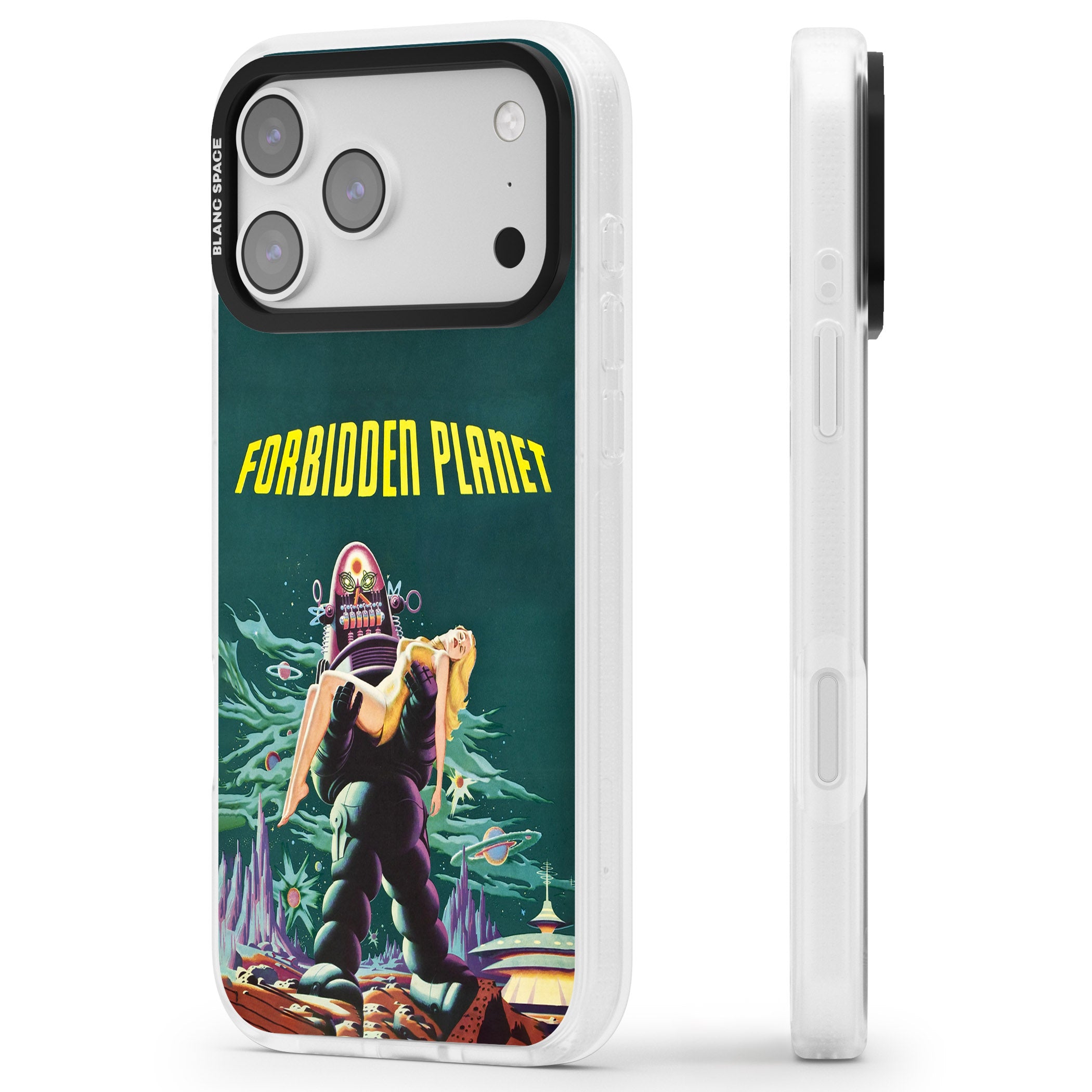 Forbidden Planet Poster iPhone 17 Pro Impact Air Clear Phone Case Side Profile