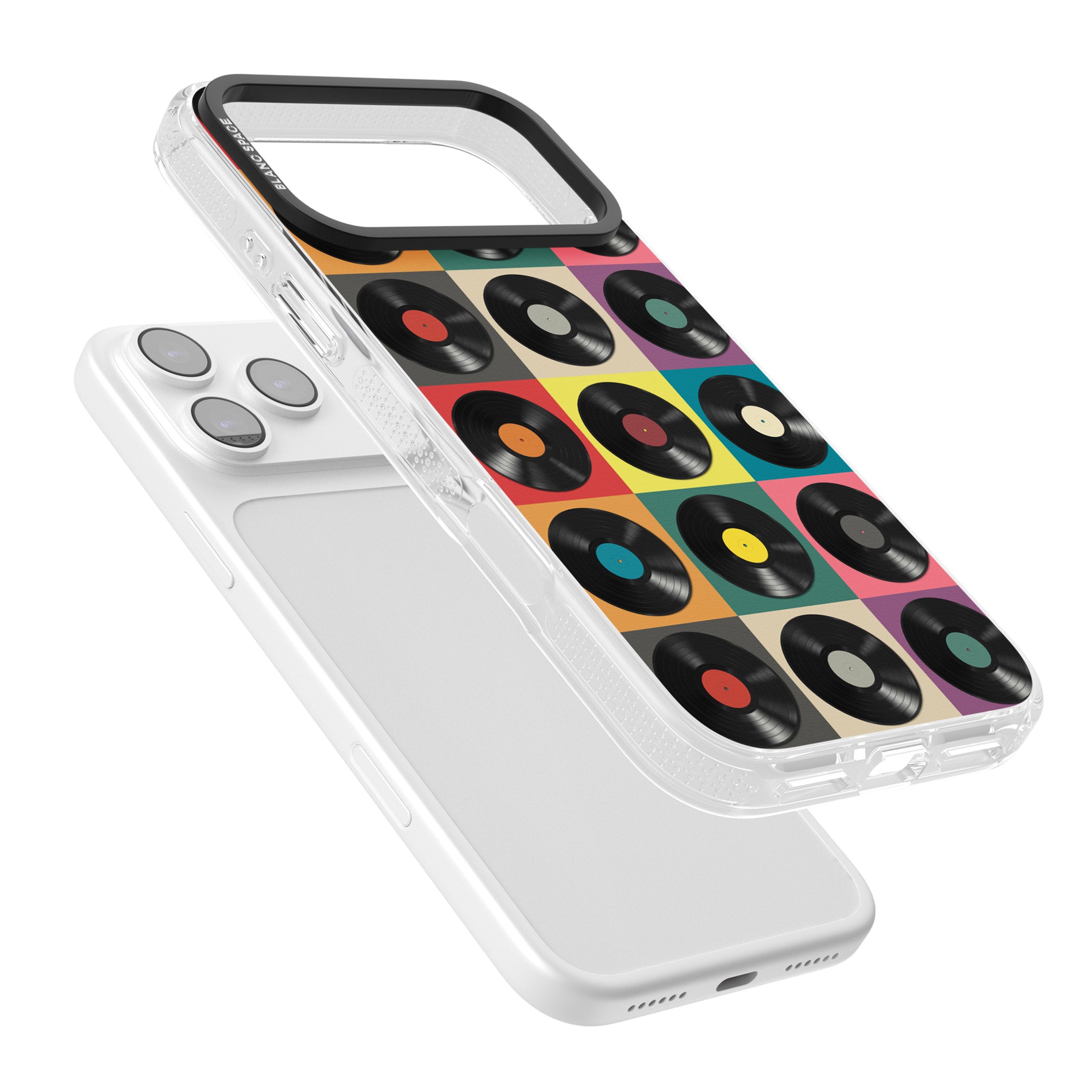 Vinyl Record Pattern iPhone 17 Pro Impact Air Clear Phone Case Colours