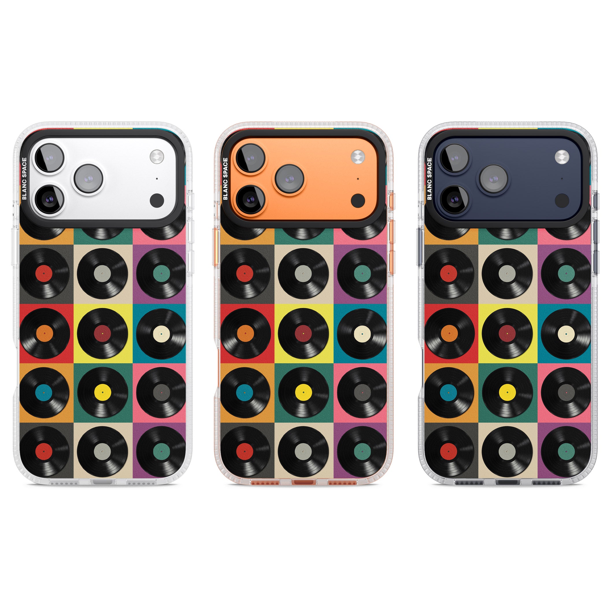 Vinyl Record Pattern iPhone 17 Pro Impact Air Clear Phone Case APT Impact Protection