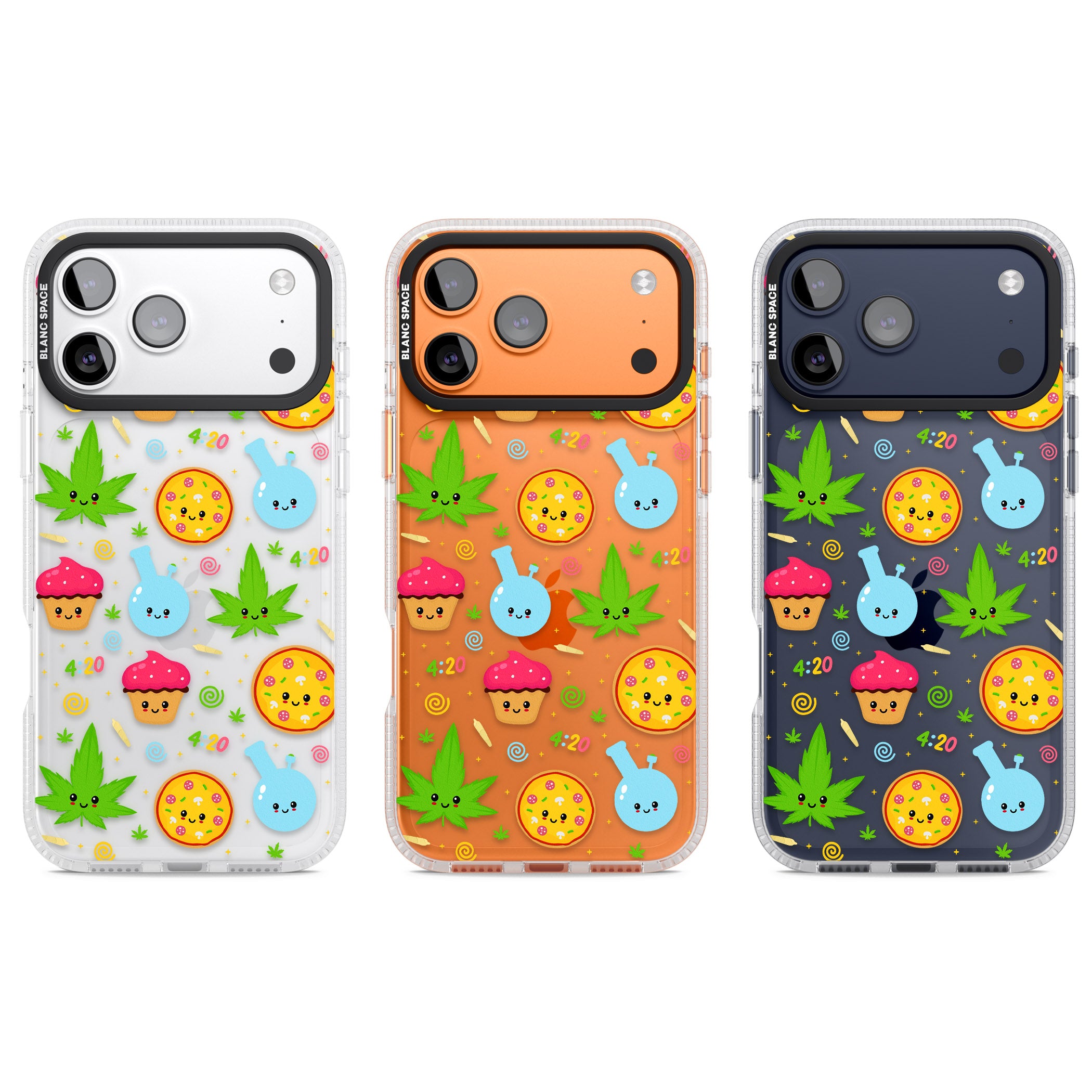 Kawaii Weed Pattern iPhone 17 Pro Impact Air Clear Phone Case APT Impact Protection