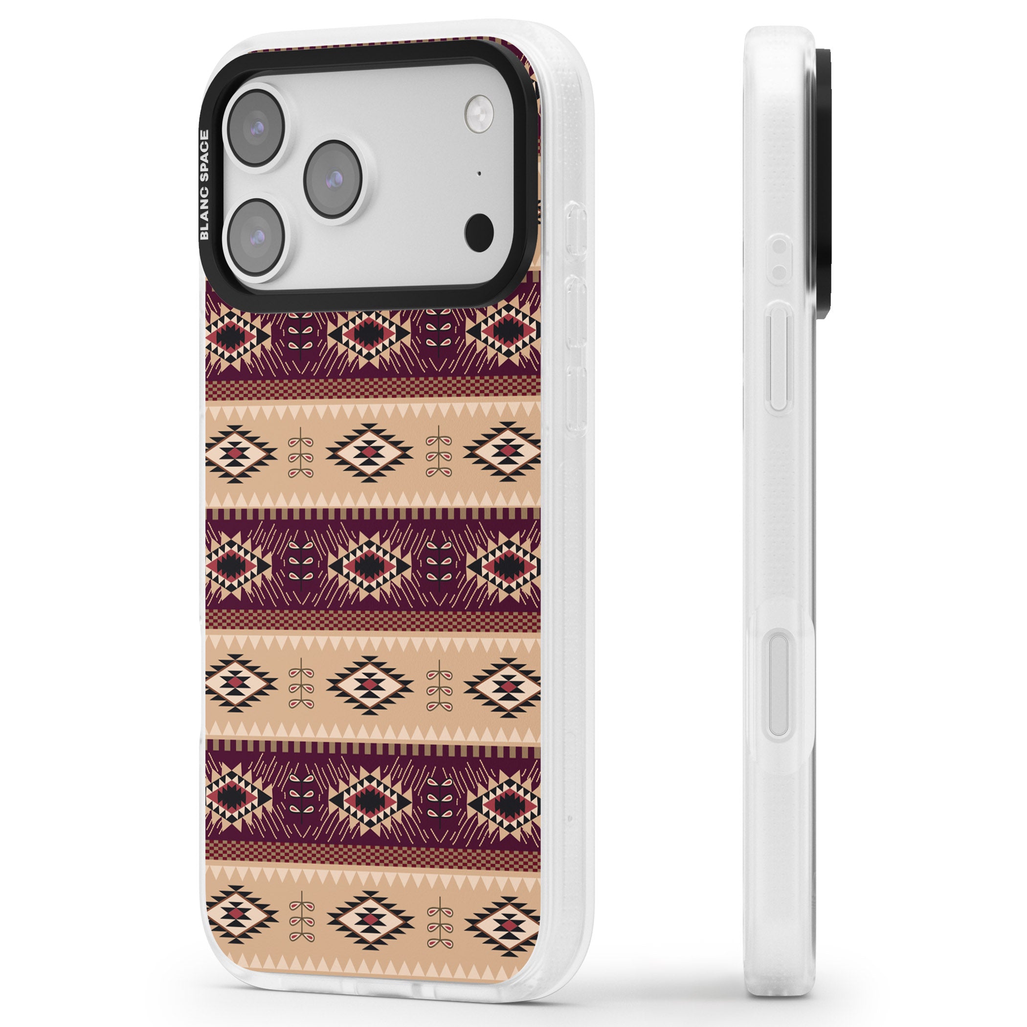 Western Poncho iPhone 17 Pro Impact Air Clear Phone Case Side Profile