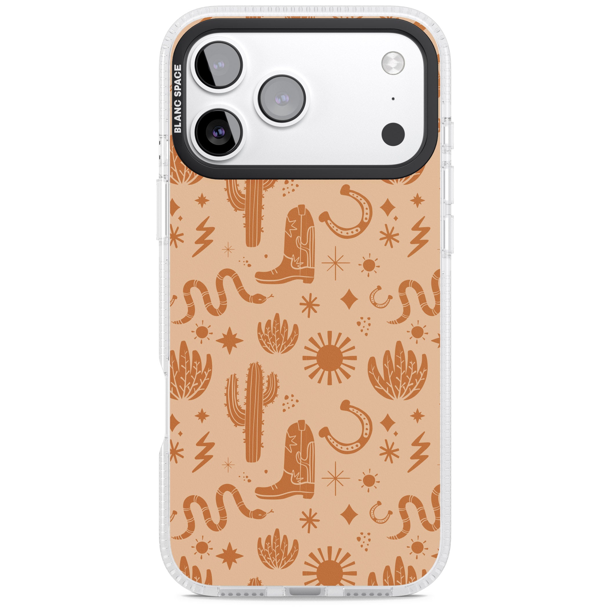 Wild West Pattern iPhone 17 Pro Impact Air Clear Phone Case