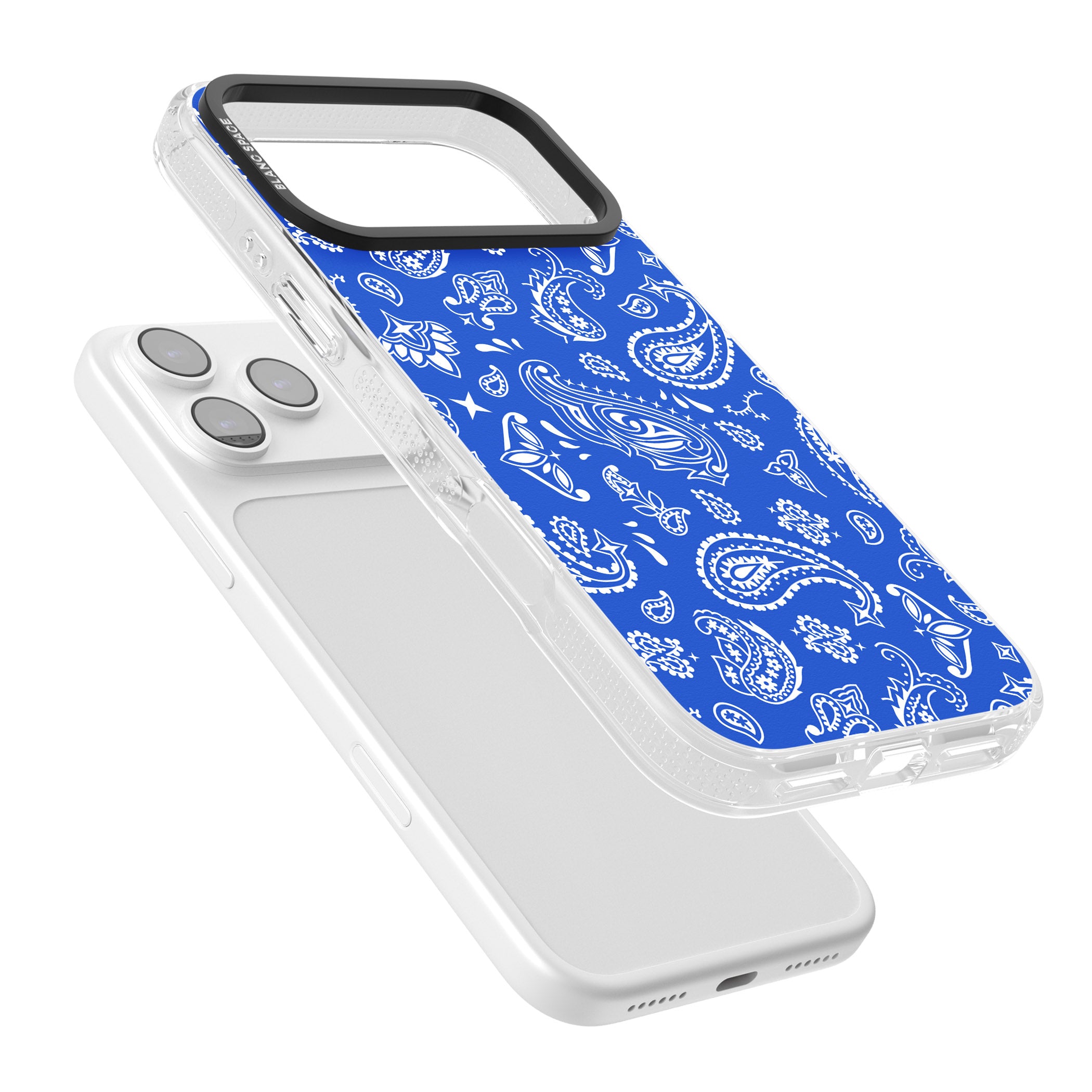 Blue Bandana iPhone 17 Pro Max Impact Air Clear Phone Case Colours