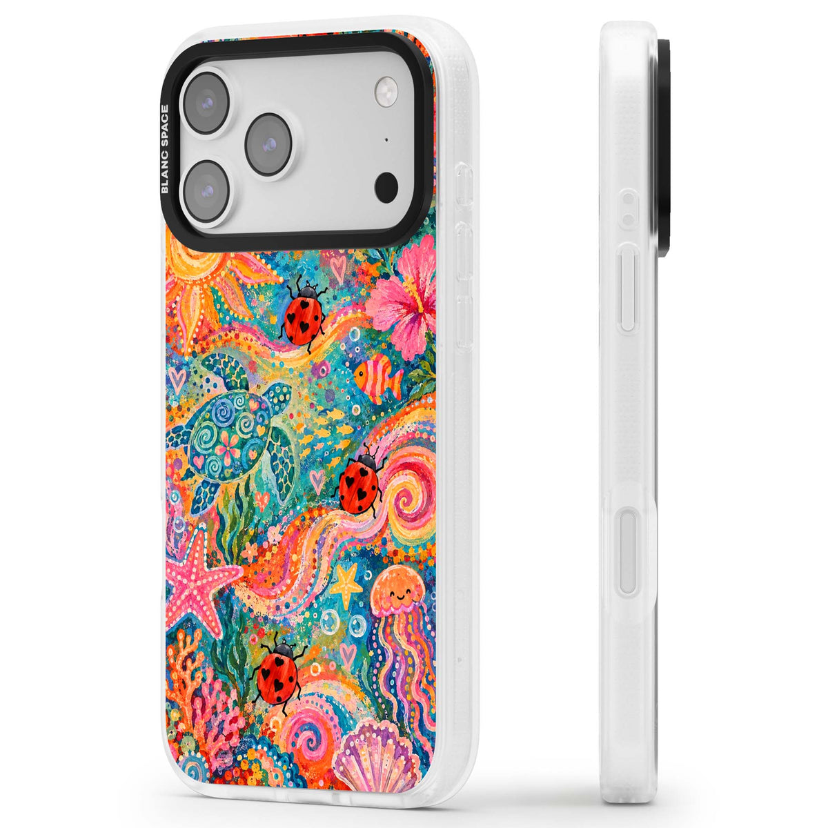 Coral Whimsy for her iPhone case | Clear Case Impact Air case for iPhone 17 Pro, iPhone 17 Pro Max