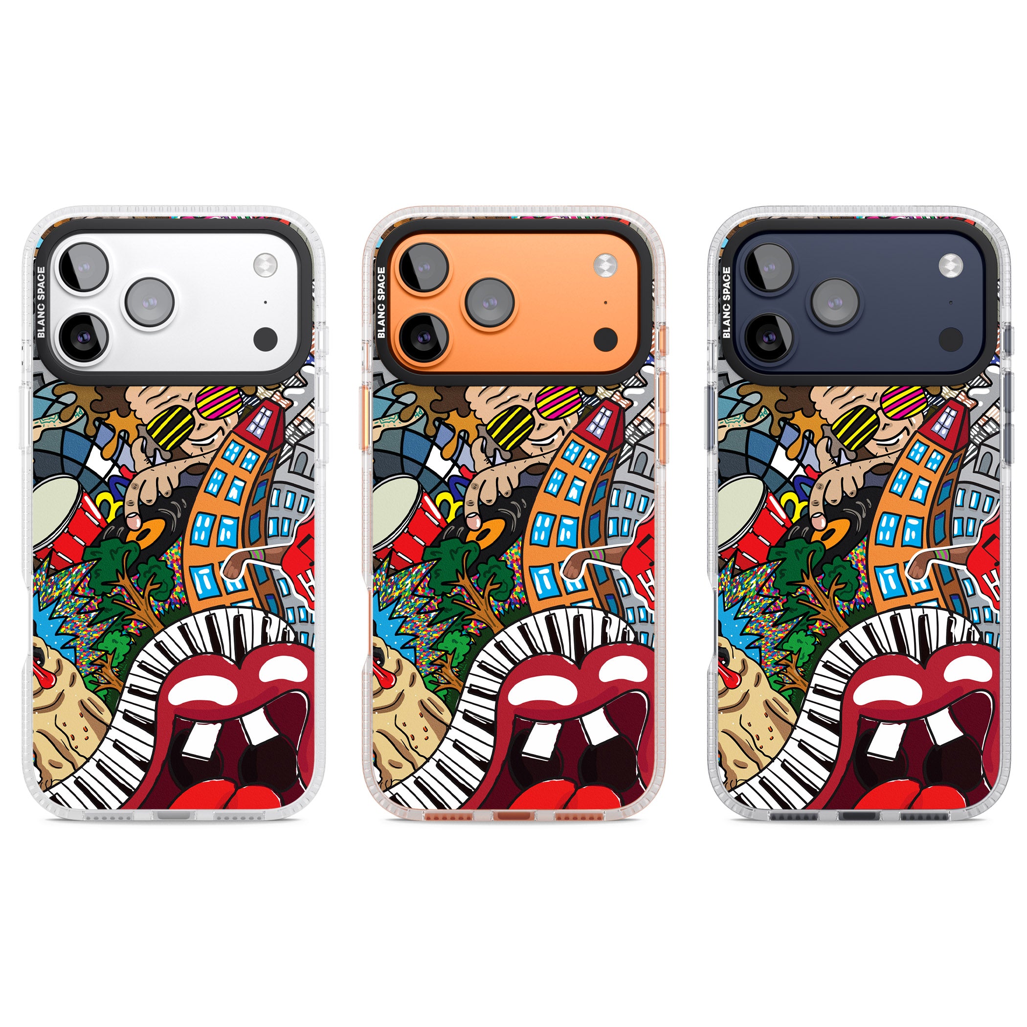 Funky Music City iPhone 17 Pro Impact Air Clear Phone Case APT Impact Protection