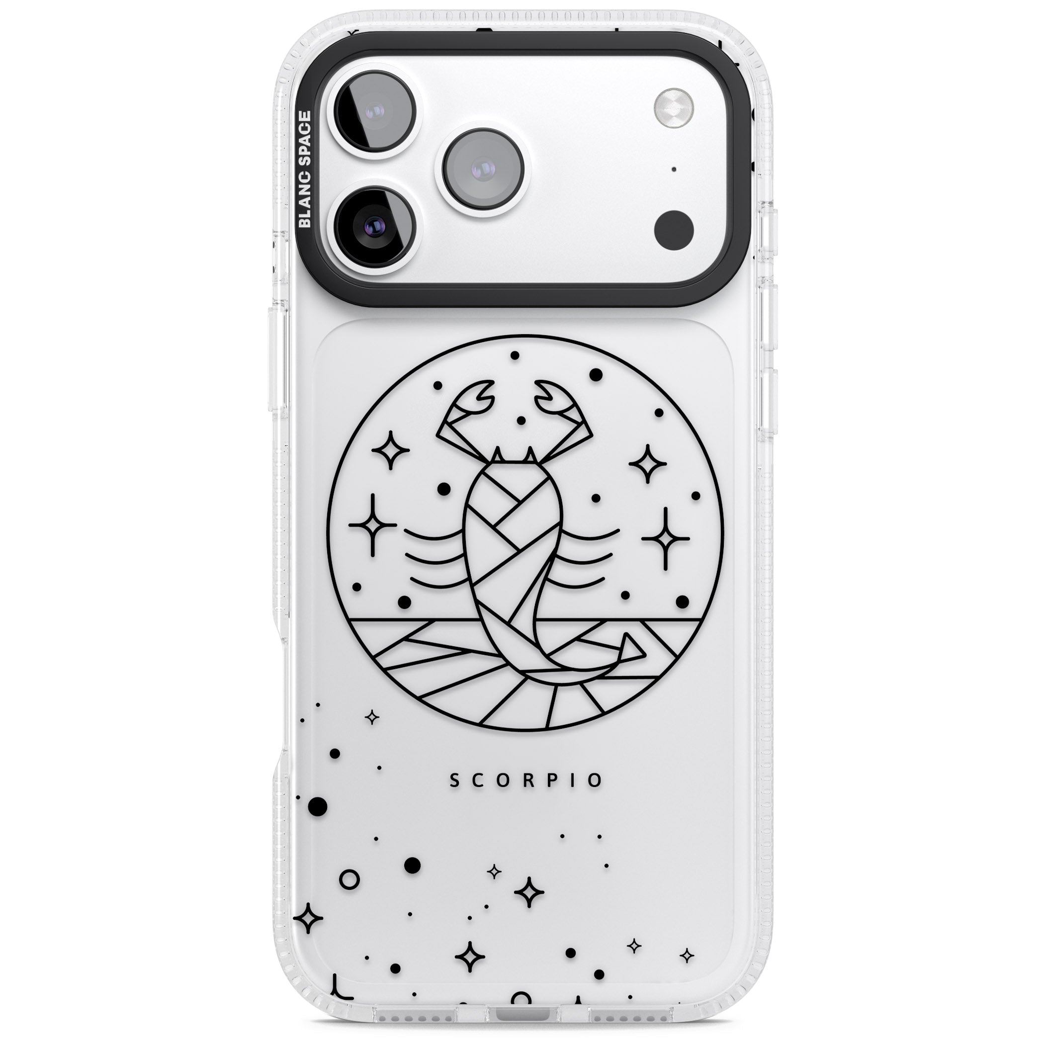 Scorpio Emblem Cosmic Design iPhone 17 Pro Impact Air Clear Phone Case