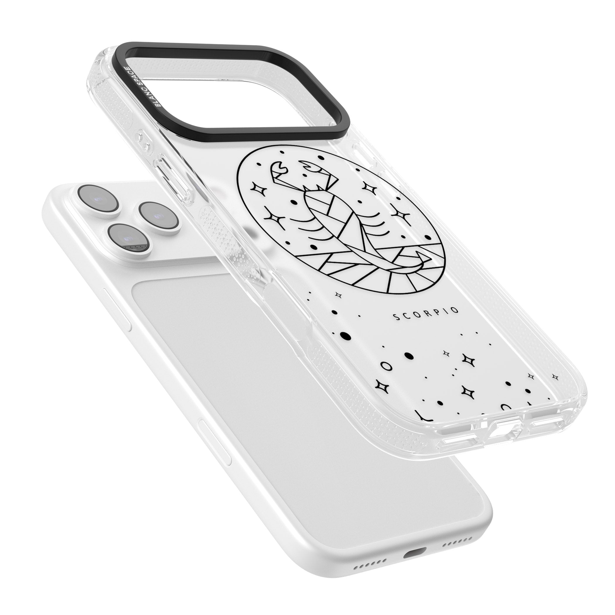 Scorpio Emblem Cosmic Design iPhone 17 Pro Impact Air Clear Phone Case Colours